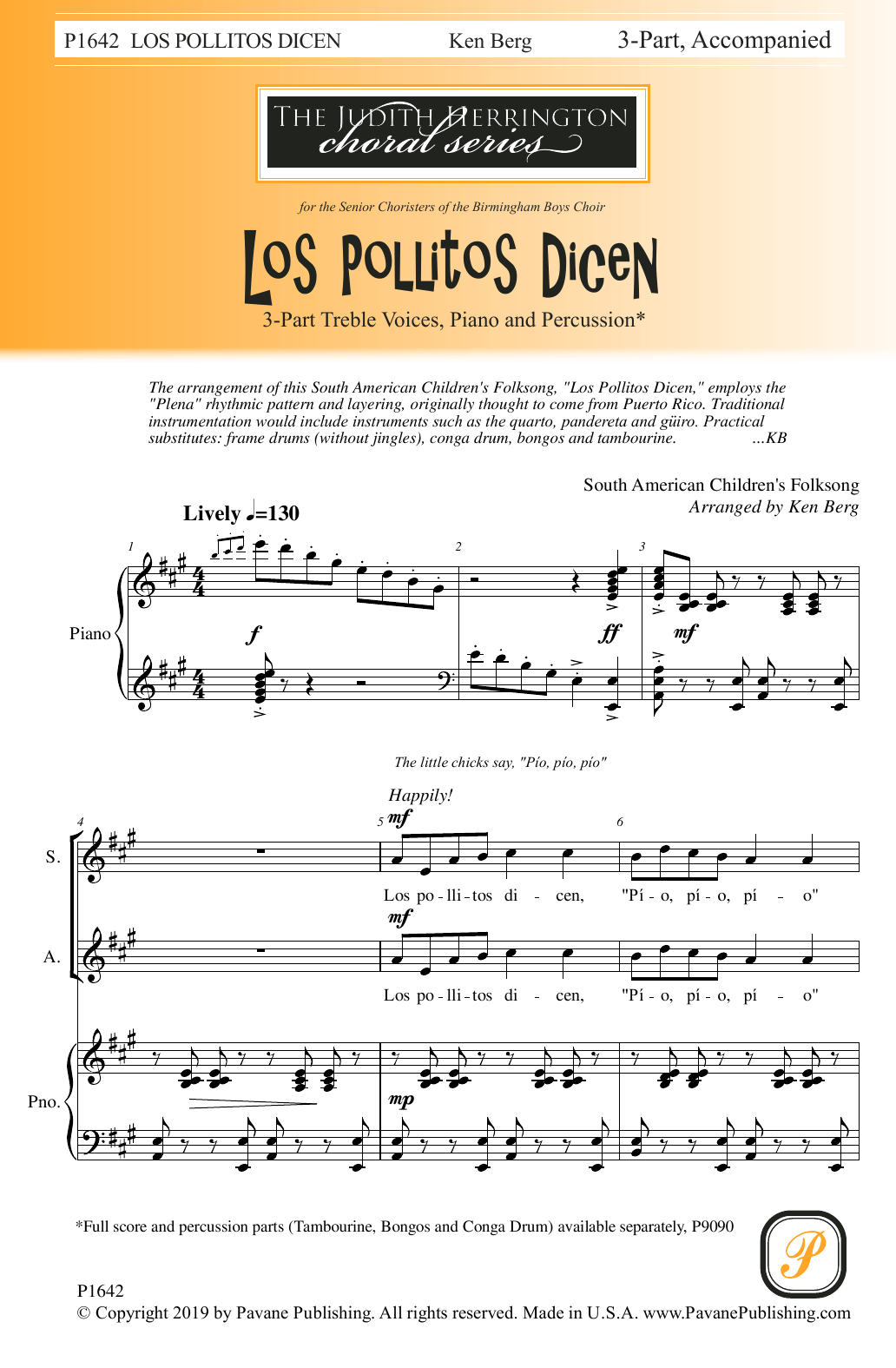 Los Pollitos Dicen (Ken Berg) (Choir) von South American Children's Folksong