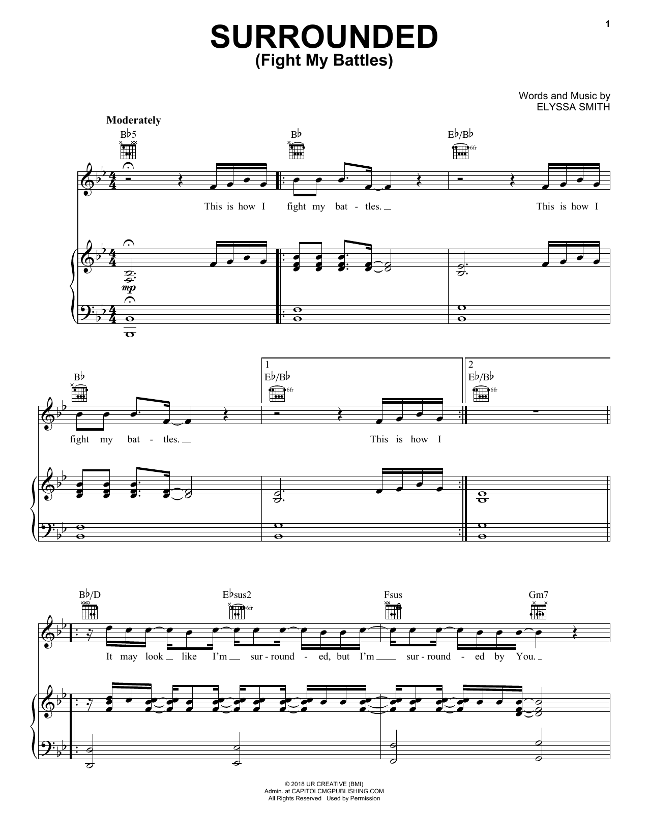 Surrounded (Fight My Battles) (Piano, Vocal & Guitar Chords (Right-Hand Melody)) von Michael W. Smith