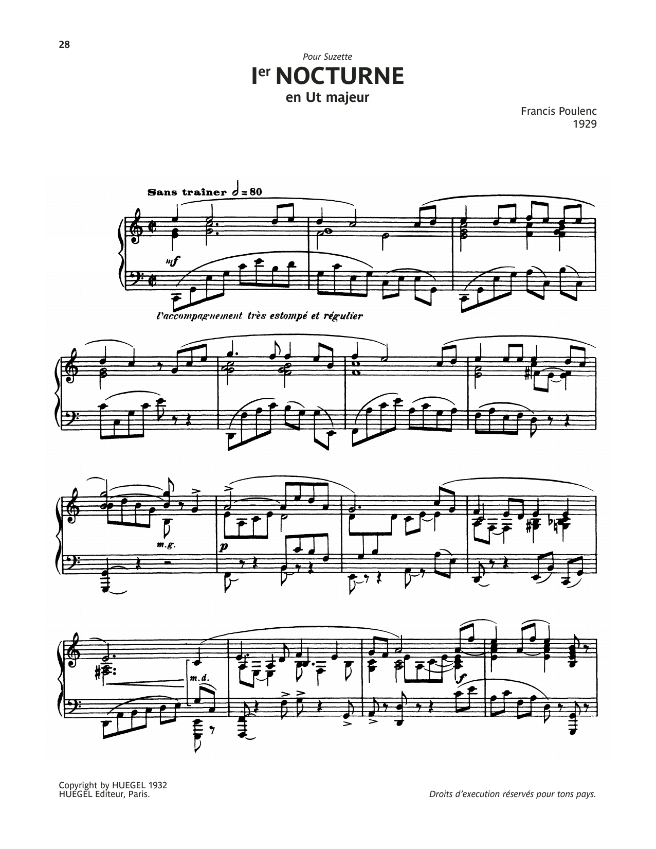 Nocturne No. 1 (Piano Solo) von Francis Poulenc