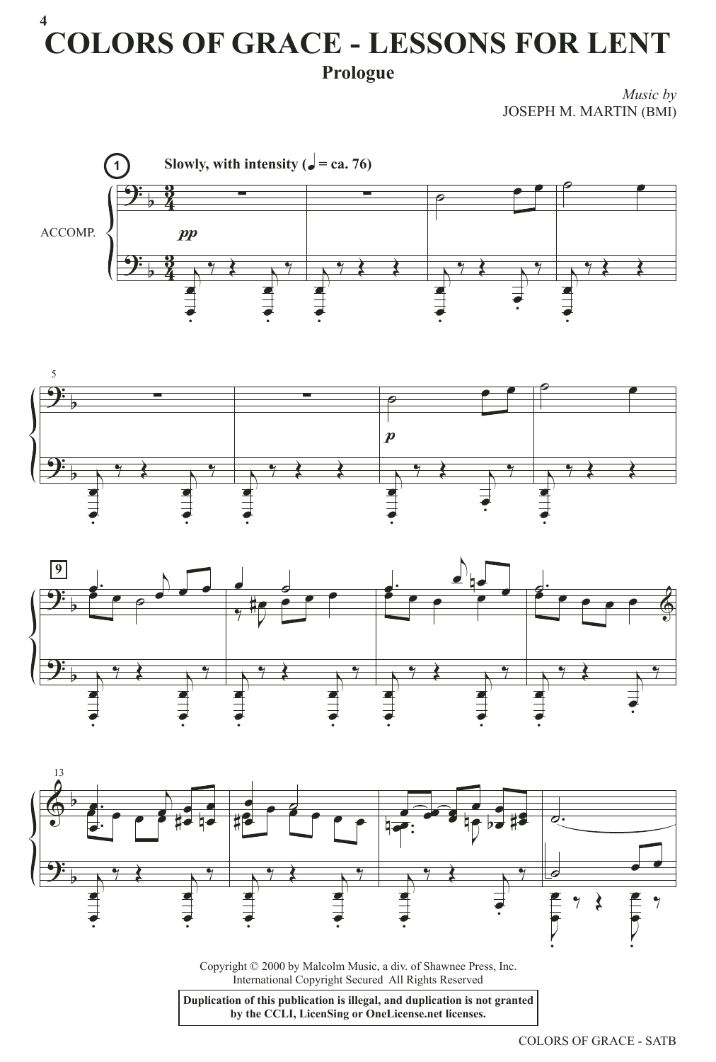 Colors of Grace - Lessons for Lent (New Edition) (SATB Choir) von Joseph M. Martin