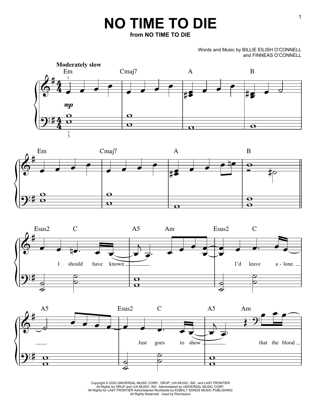 No Time To Die (Easy Piano) von Billie Eilish