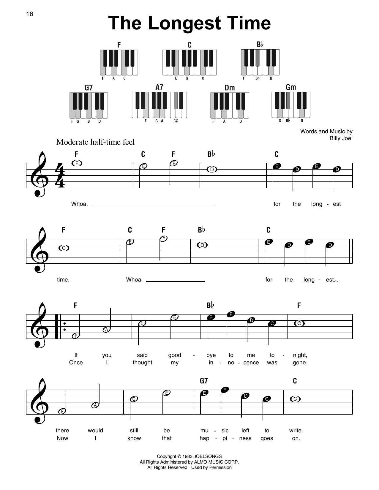 The Longest Time (Super Easy Piano) von Billy Joel