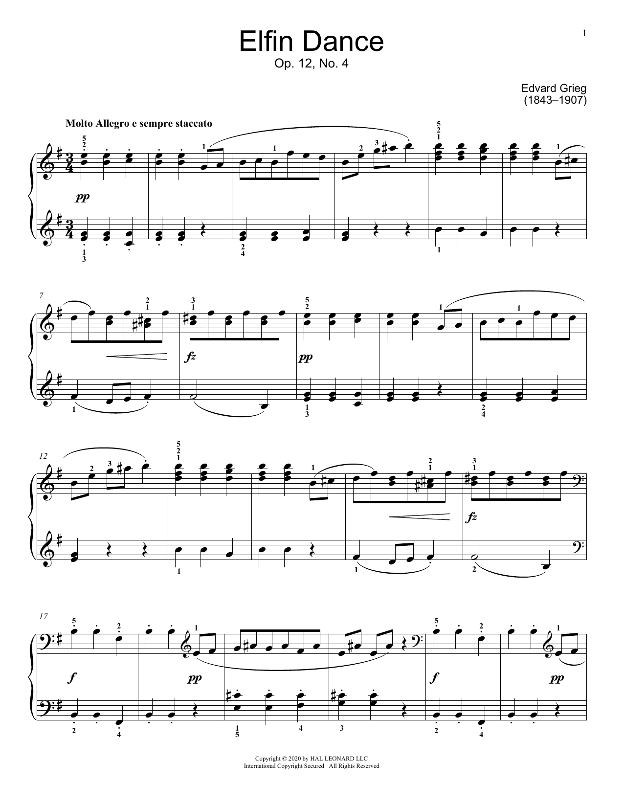 Elfin Dance (Educational Piano) von Edvard Grieg