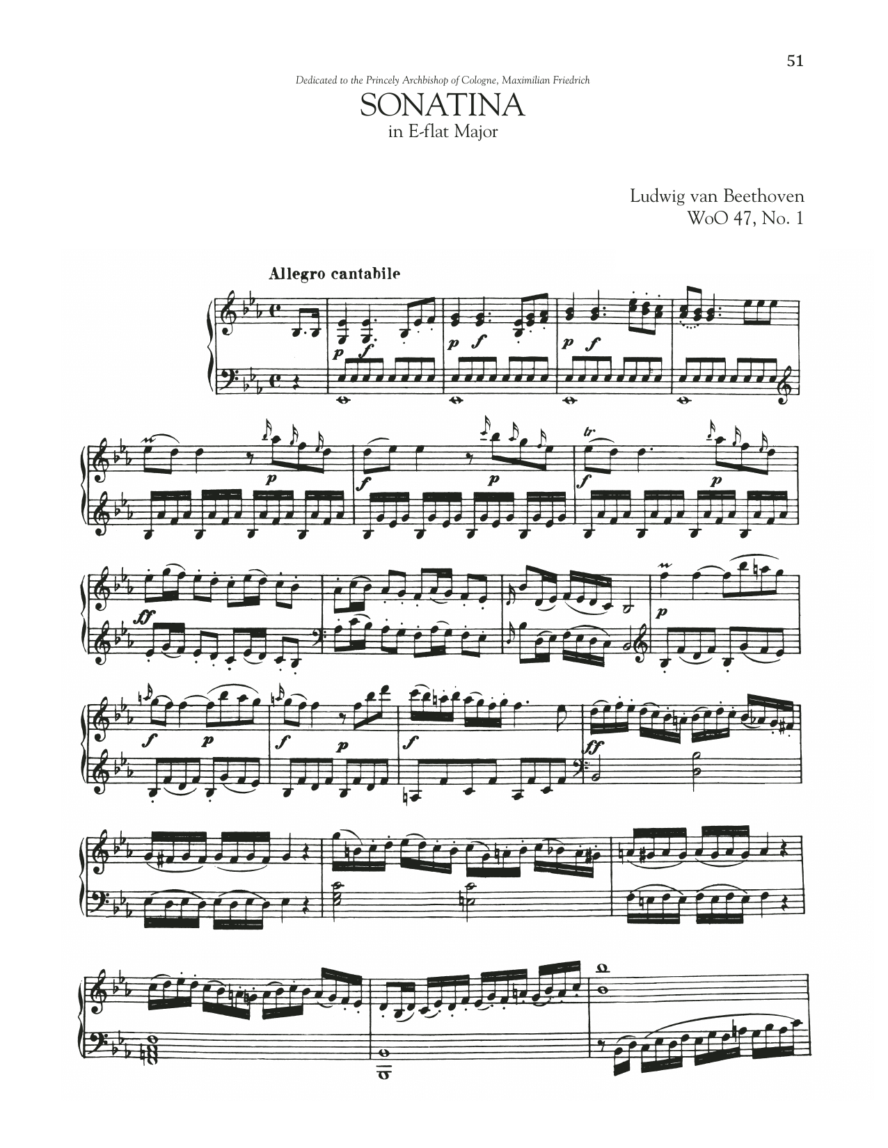 Sonata In E-Flat Major, WoO 47, No. 1 (Piano Solo) von Ludwig van Beethoven
