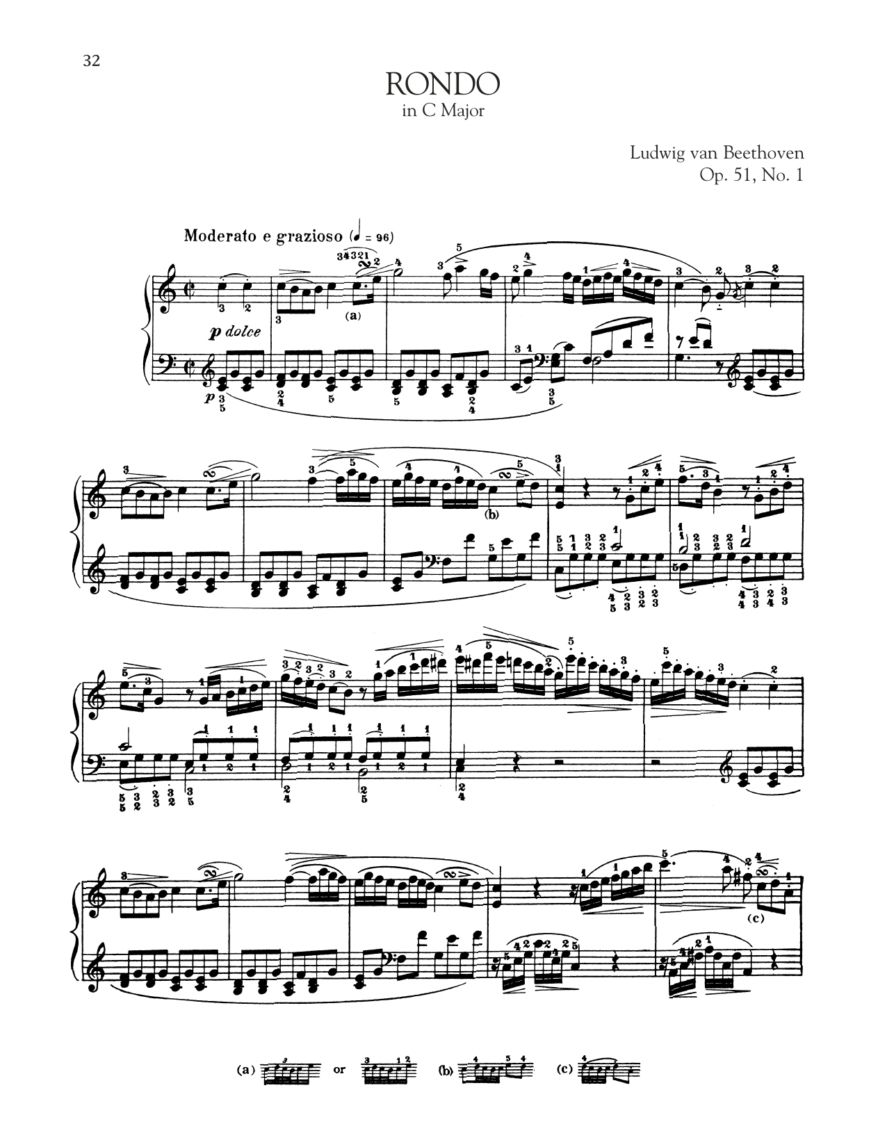 Rondo In C Major, Op. 51, No. 1 (Piano Solo) von Ludwig van Beethoven