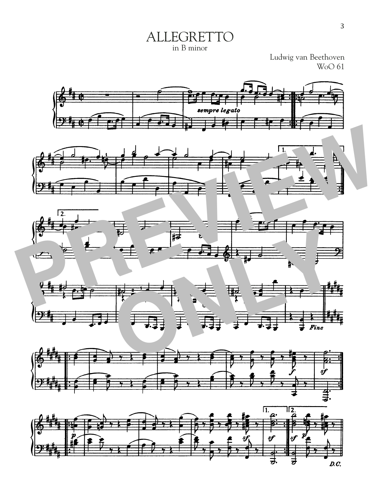 Allegretto, WoO 61 (Piano Solo) von Ludwig van Beethoven
