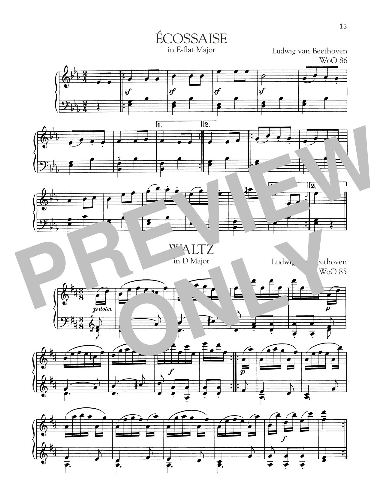 Ecossaise In E-Flat Major, WoO 86 (Piano Solo) von Ludwig van Beethoven