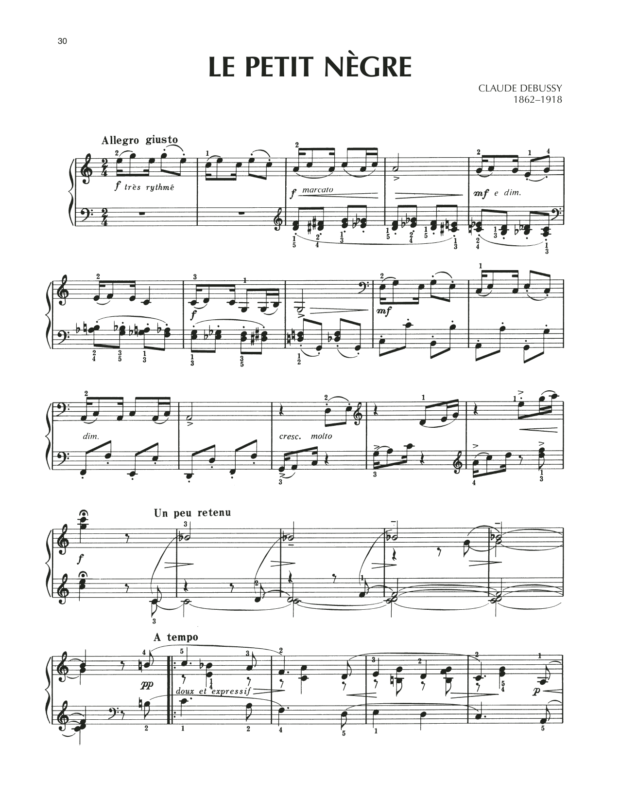 Le Petit Negre (Piano Solo) von Claude Debussy