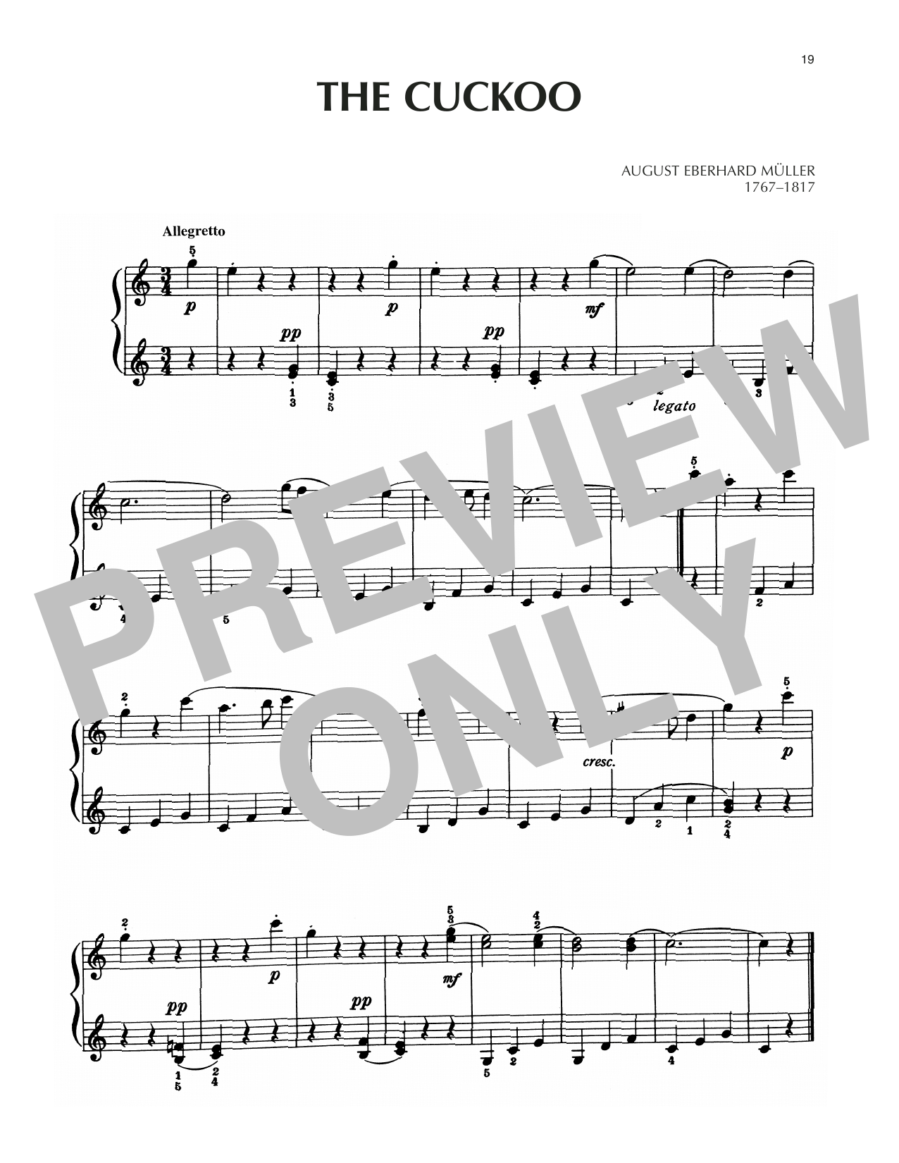 The Cuckoo (Piano Solo) von August Eberhard Muller