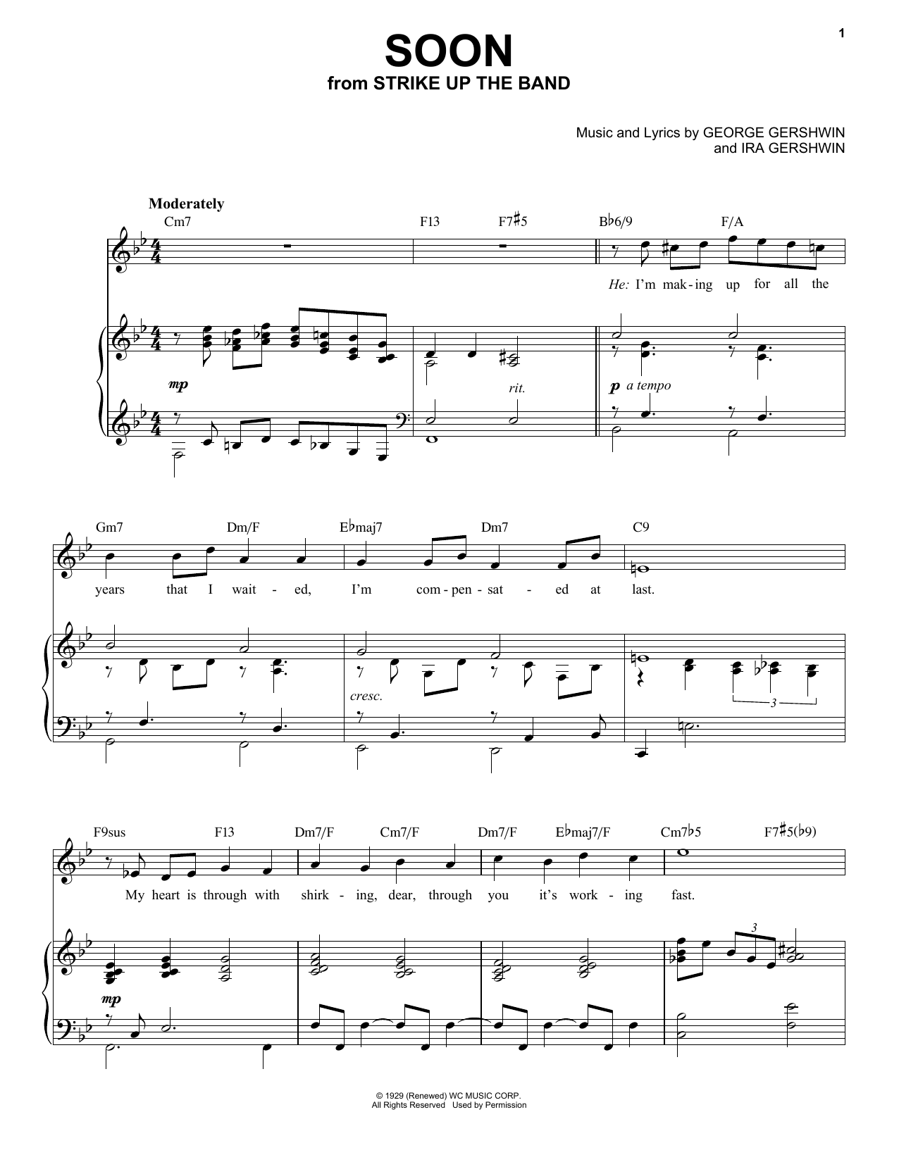 Soon [Jazz version] (arr. Brent Edstrom) (Piano & Vocal) von George Gershwin