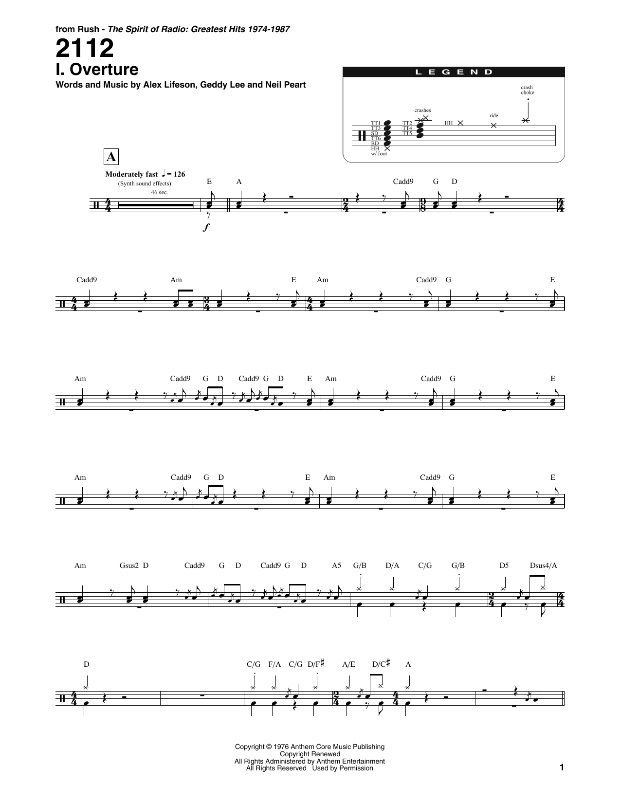 2112 - I. Overture (Drums Transcription) von Rush