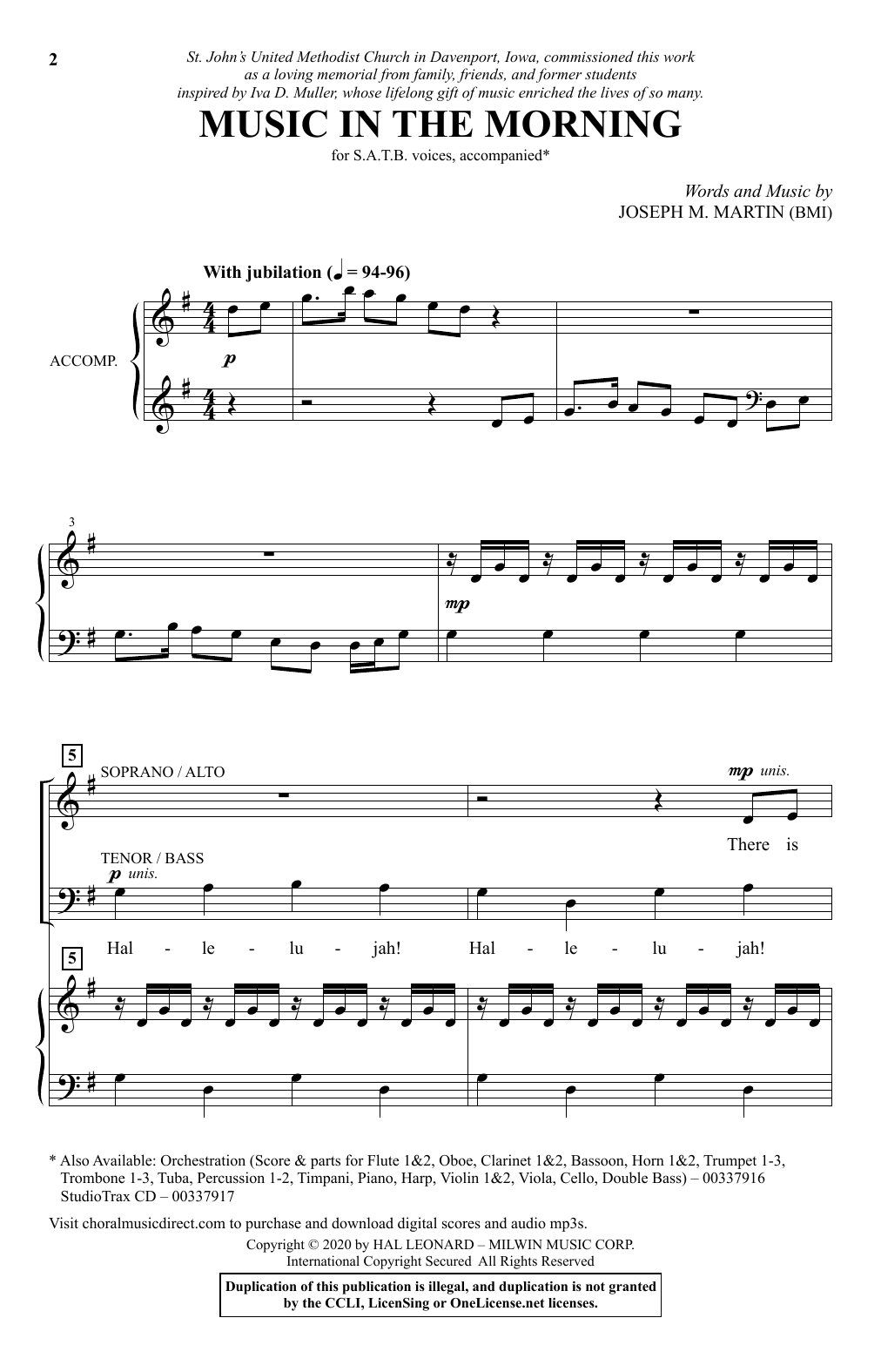 Music In The Morning (SATB Choir) von Joseph M. Martin