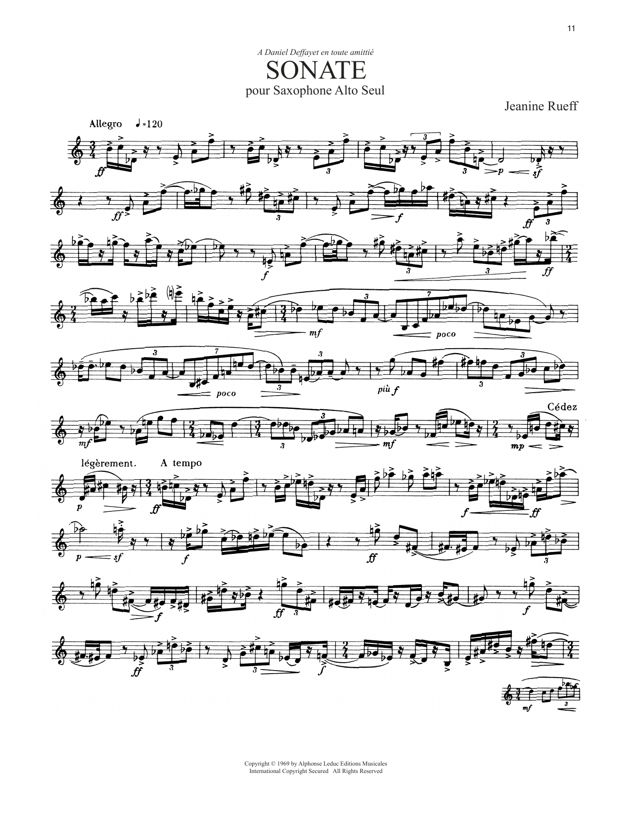 Sonate (Alto Sax Solo) von Jeanine Rueff