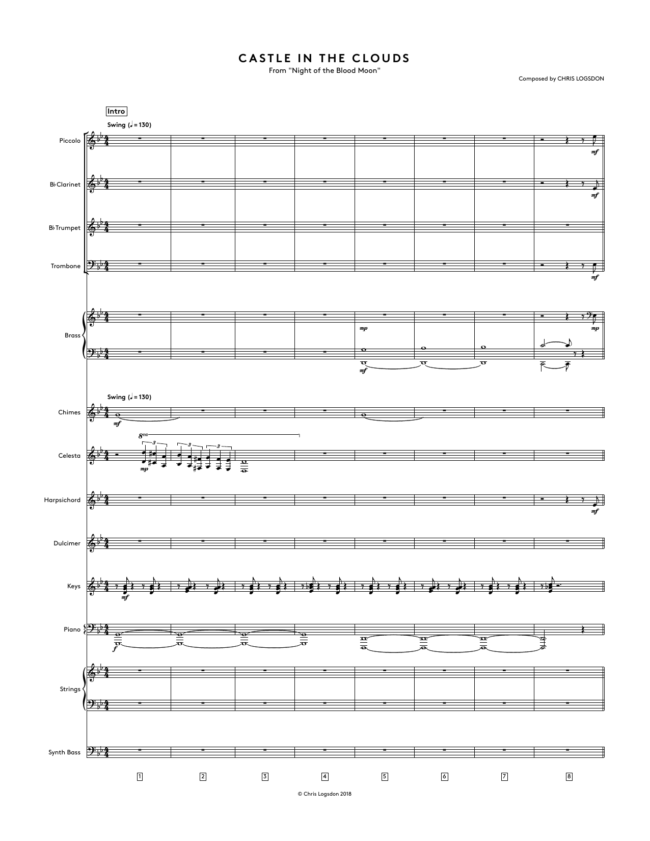 Castle In The Clouds (from Night of the Blood Moon) - Full Score (Performance Ensemble) von Chris Logsdon