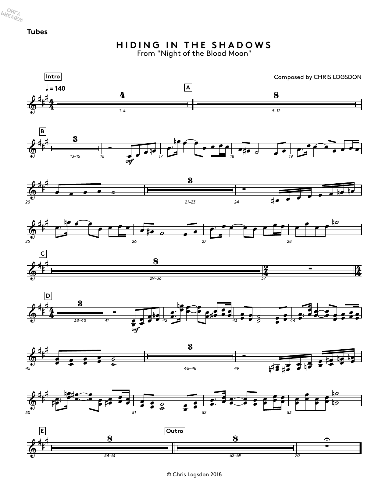 Hiding In The Shadows (from Night of the Blood Moon) - Tubes (Performance Ensemble) von Chris Logsdon
