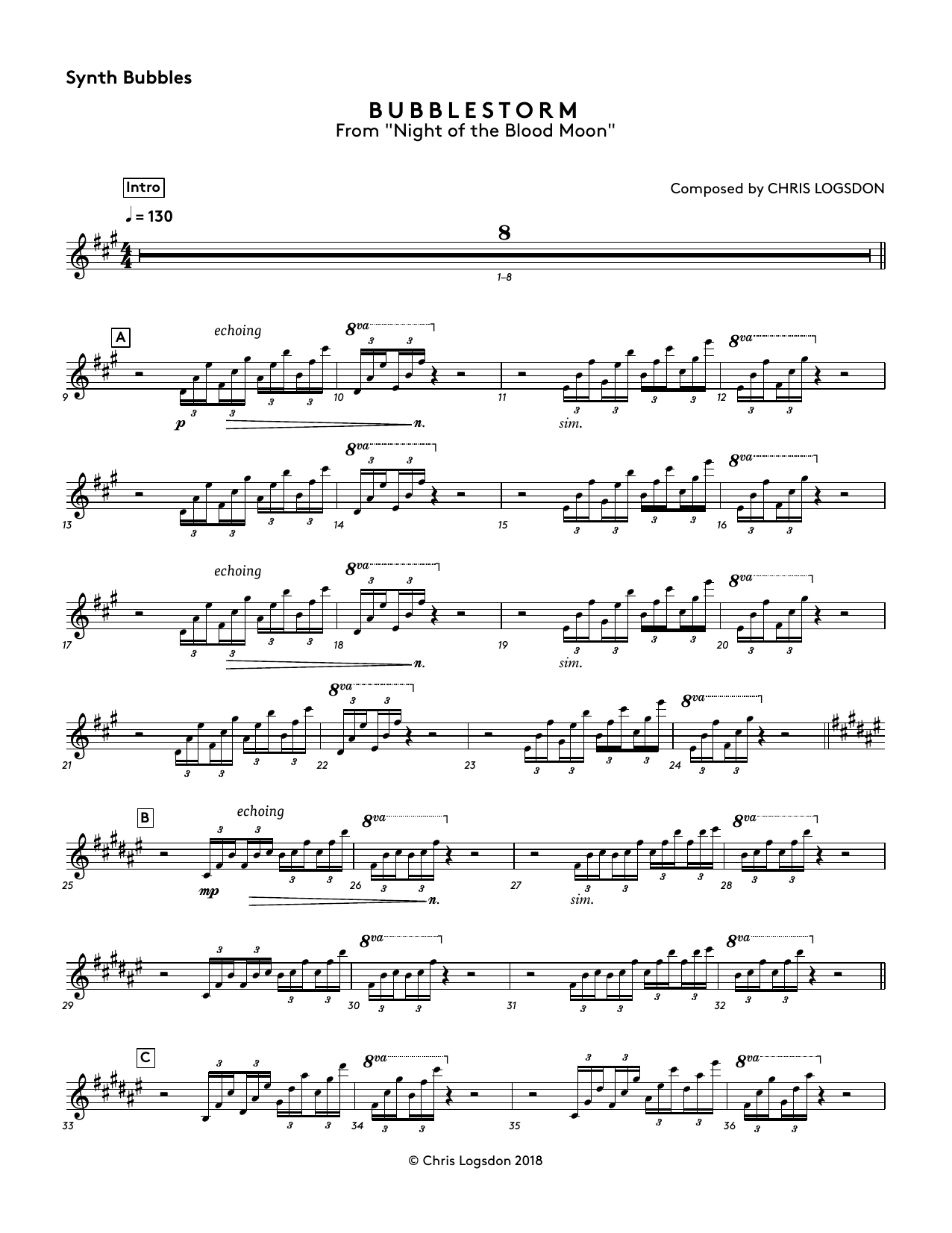 Bubblestorm (from Night of the Blood Moon) - Synth Bubbles (Performance Ensemble) von Chris Logsdon