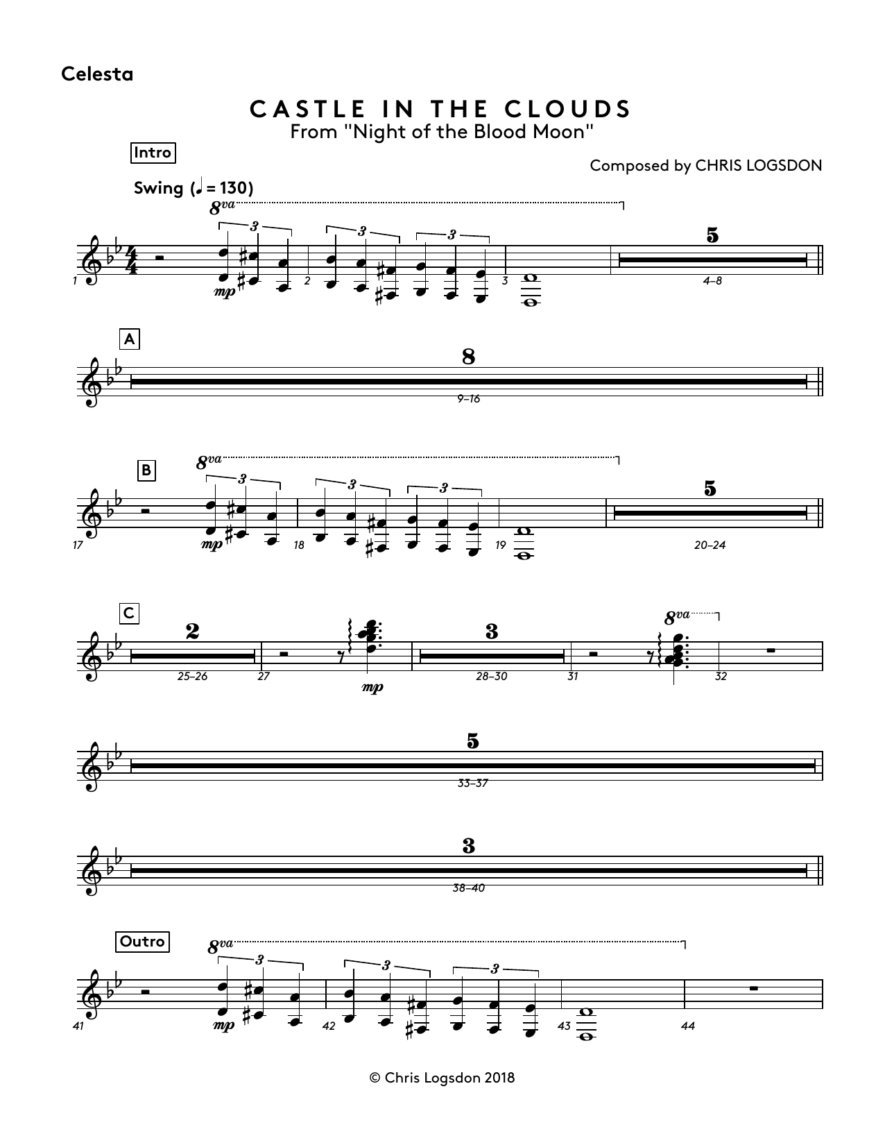 Castle In The Clouds (from Night of the Blood Moon) - Celesta (Performance Ensemble) von Chris Logsdon