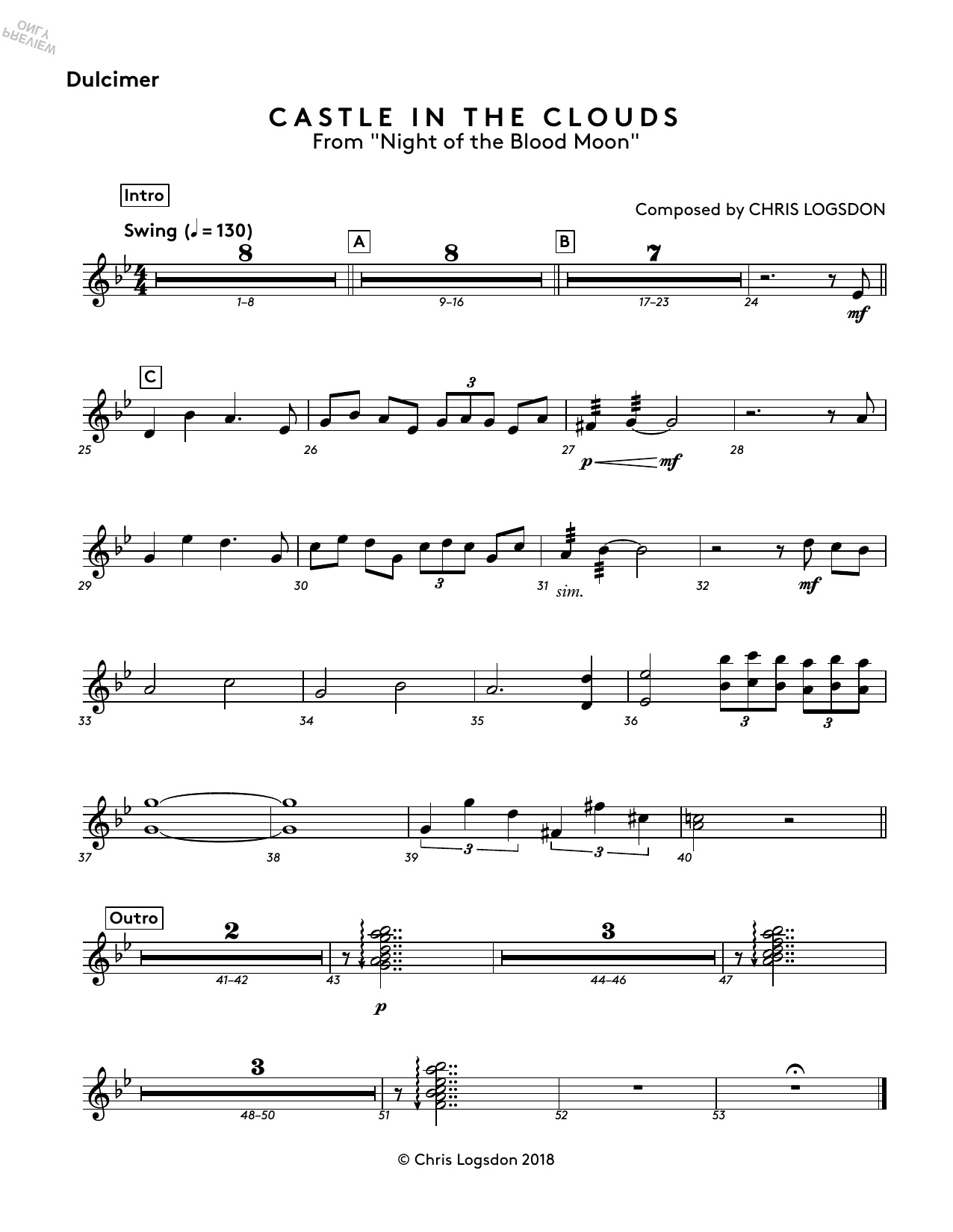 Castle In The Clouds (from Night of the Blood Moon) - Dulcimer (Performance Ensemble) von Chris Logsdon