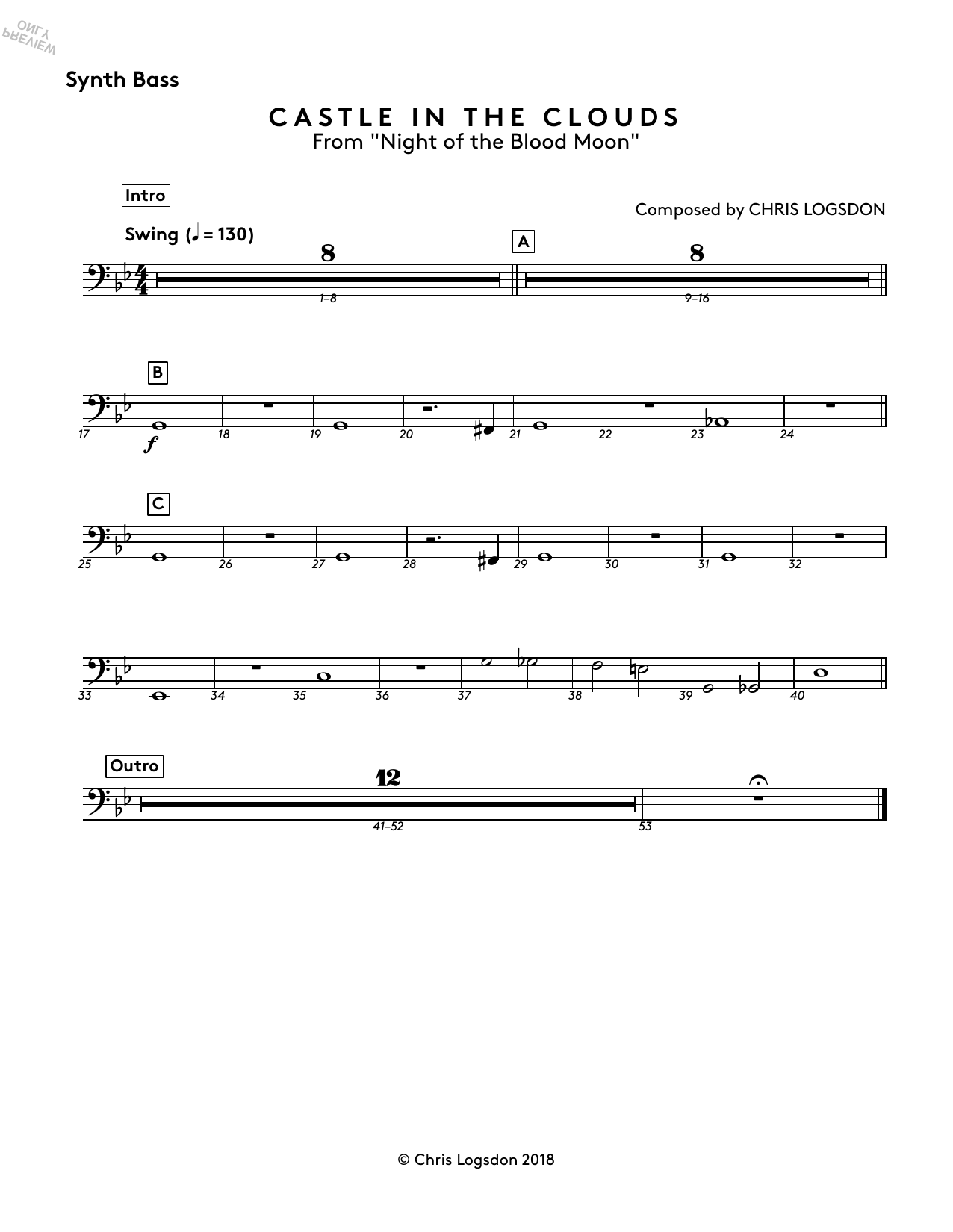 Castle In The Clouds (from Night of the Blood Moon) - Synth. Bass (Performance Ensemble) von Chris Logsdon