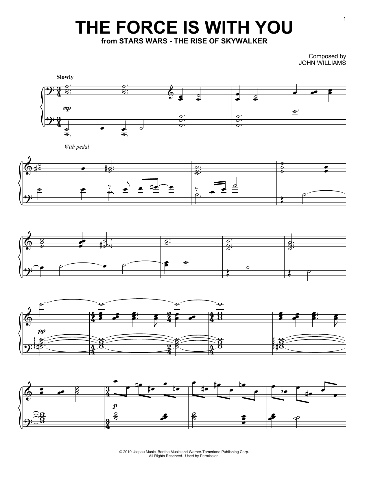 The Force Is With You (from The Rise Of Skywalker) (Piano Solo) von John Williams