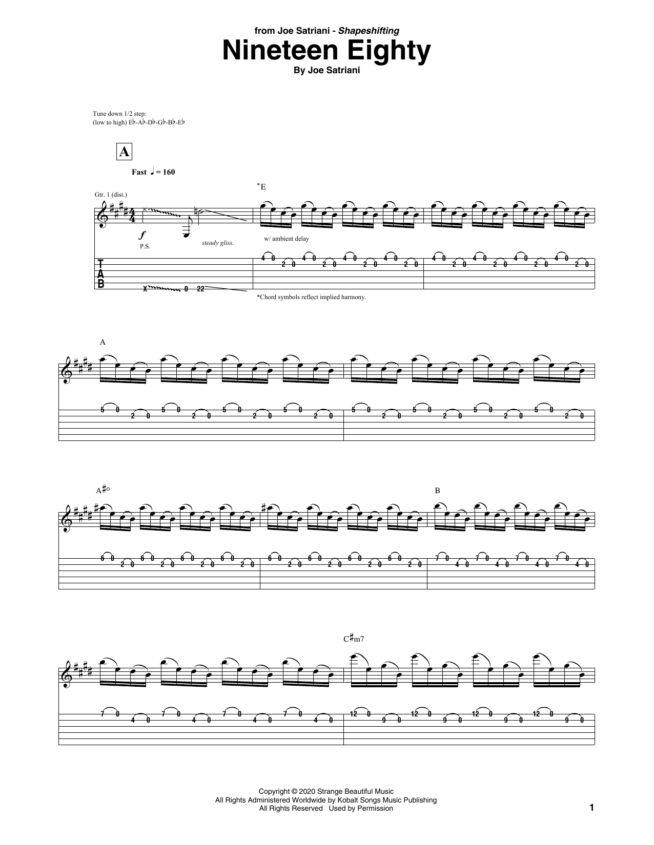 Nineteen Eighty (Guitar Tab) von Joe Satriani