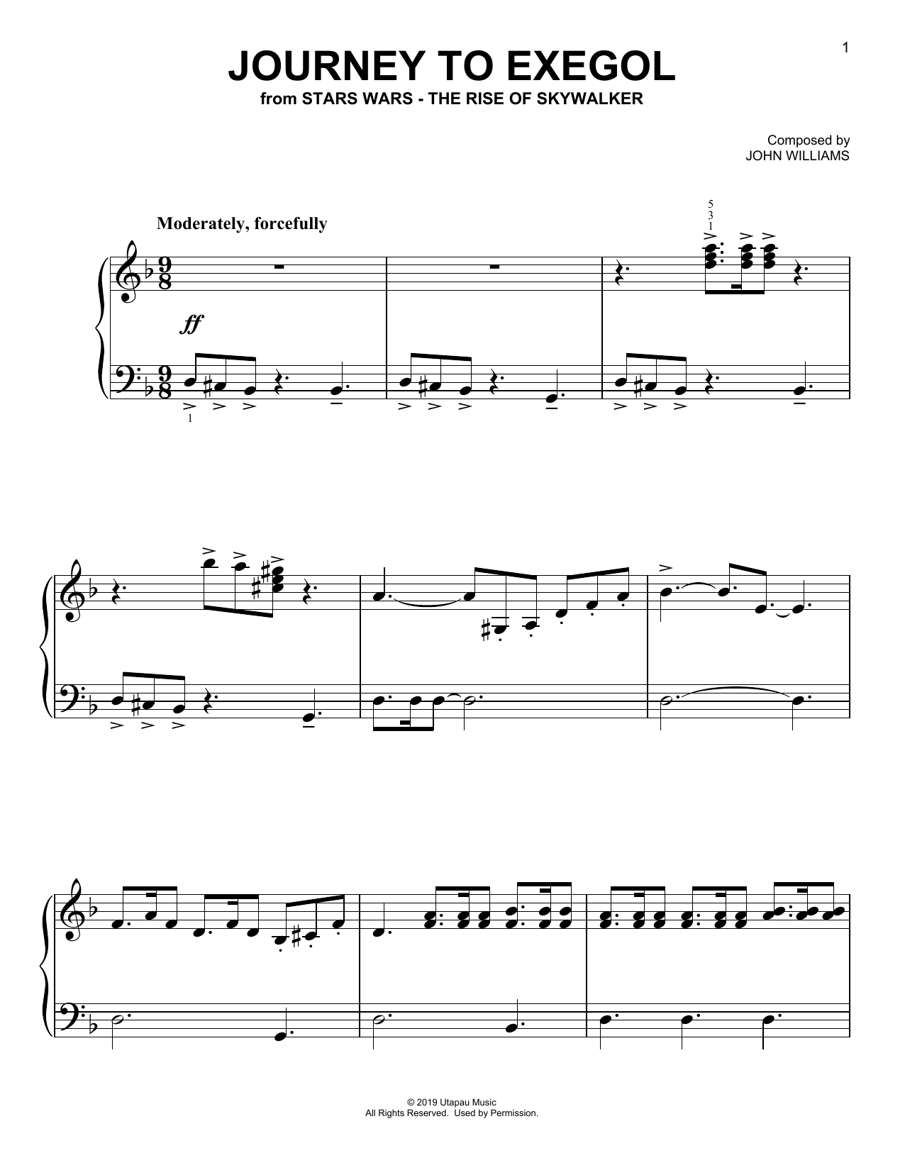 Journey To Exegol (from The Rise Of Skywalker) (Easy Piano) von John Williams