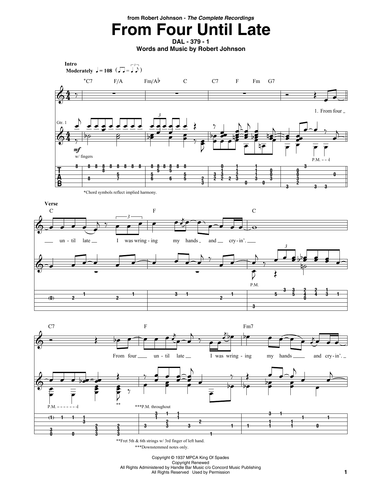 From Four Until Late (Solo Guitar) von Robert Johnson