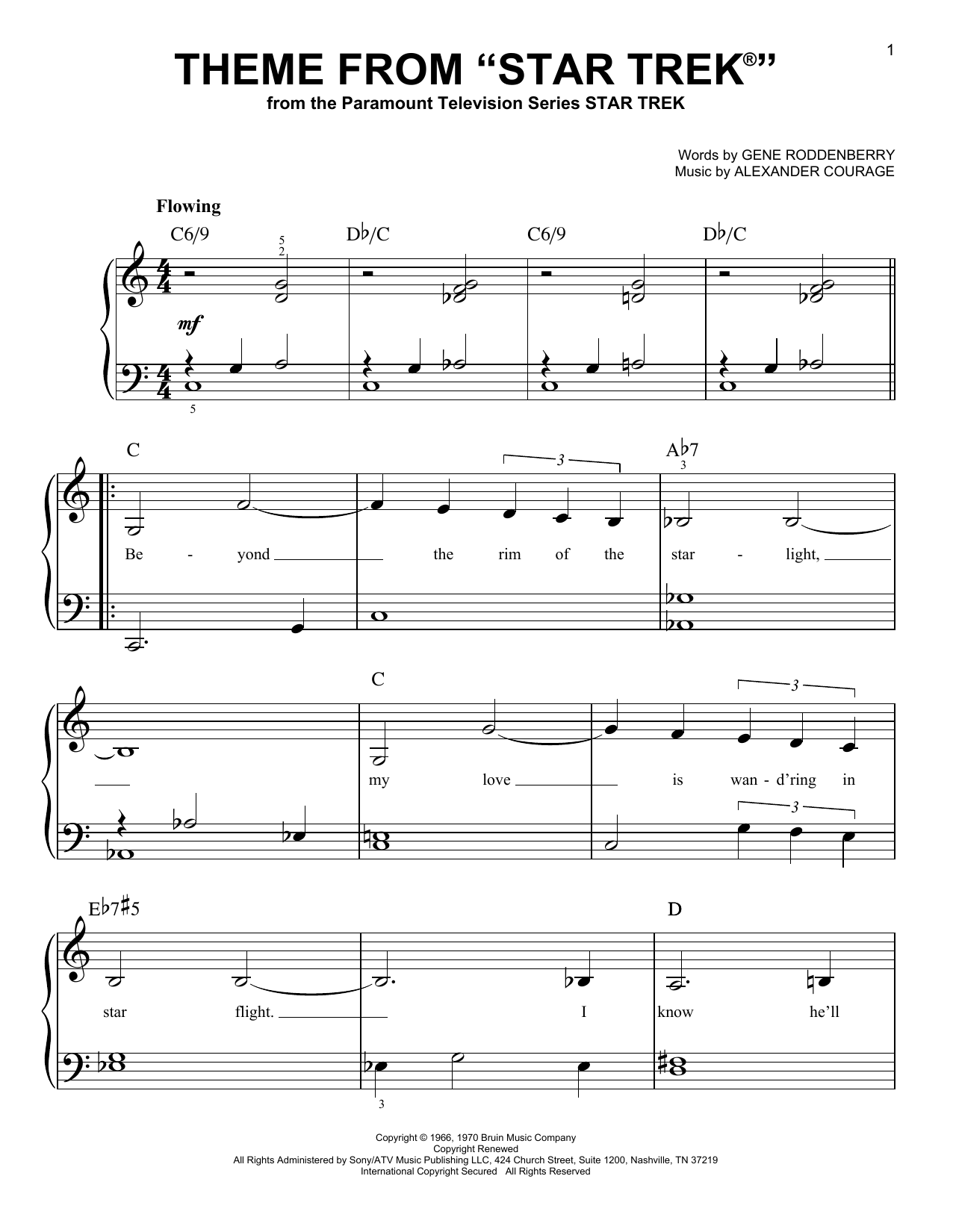Theme from Star Trek (Very Easy Piano) von Alexander Courage