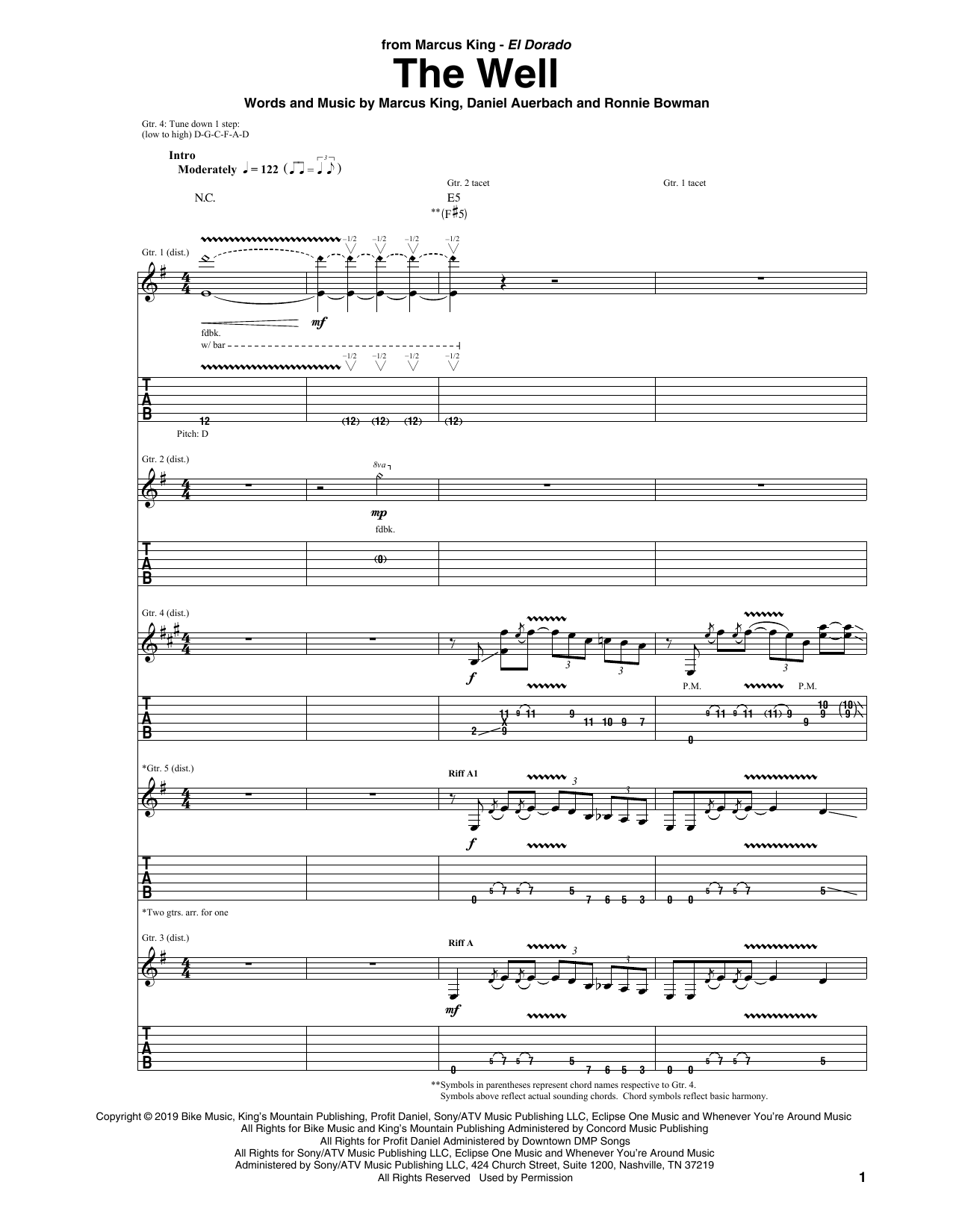 The Well (Guitar Tab) von Marcus King