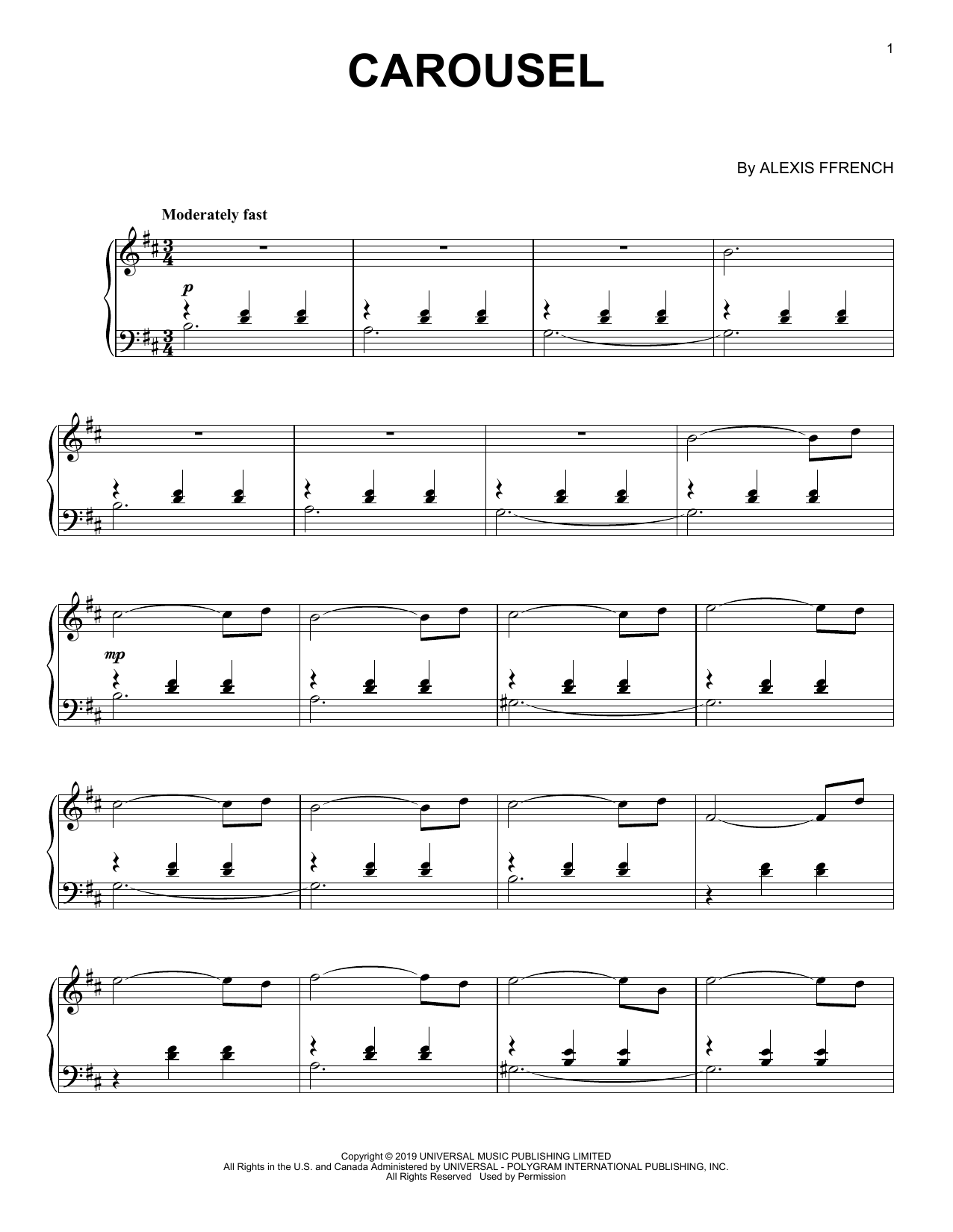 Carousel (Piano Solo) von Alexis Ffrench