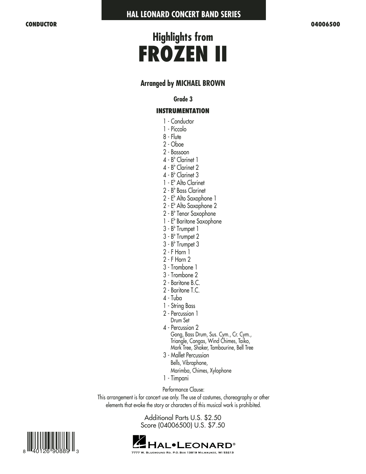 Highlights from Disney's Frozen 2 (arr. Michael Brown) - Conductor Score (Full Score) (Concert Band) von Kristen Anderson-Lopez & Robert Lopez