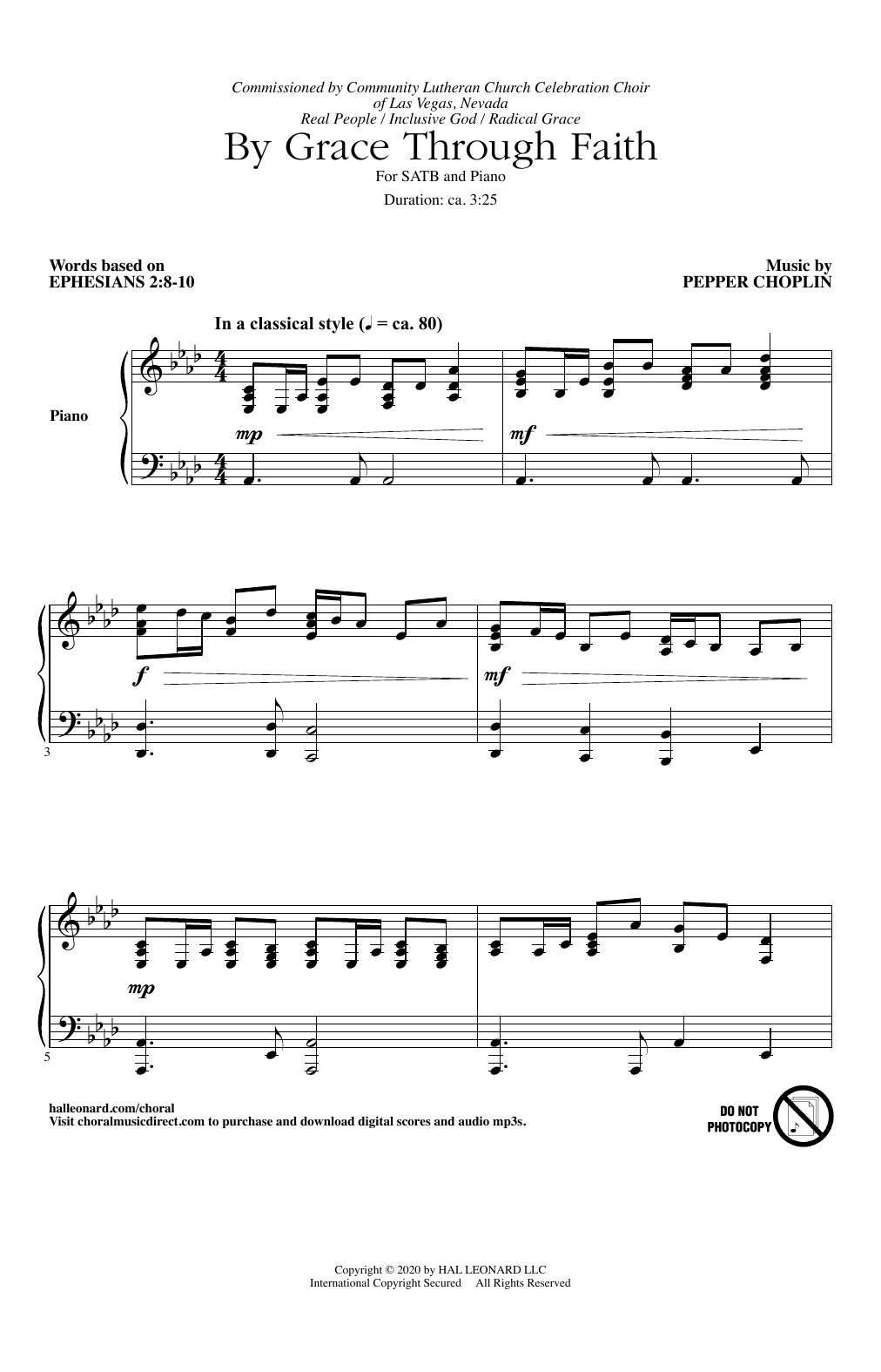 By Grace Through Faith (SATB Choir) von Pepper Choplin