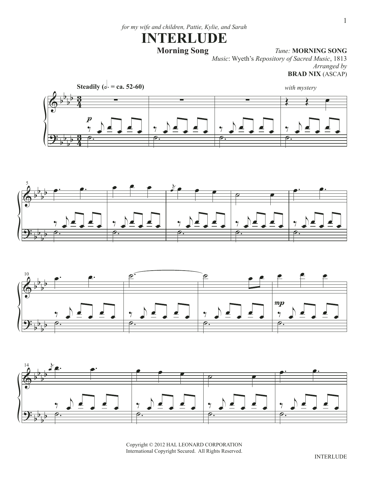 Interlude (arr. Brad Nix) (Piano Solo) von Wyeth's Repository of Sacred