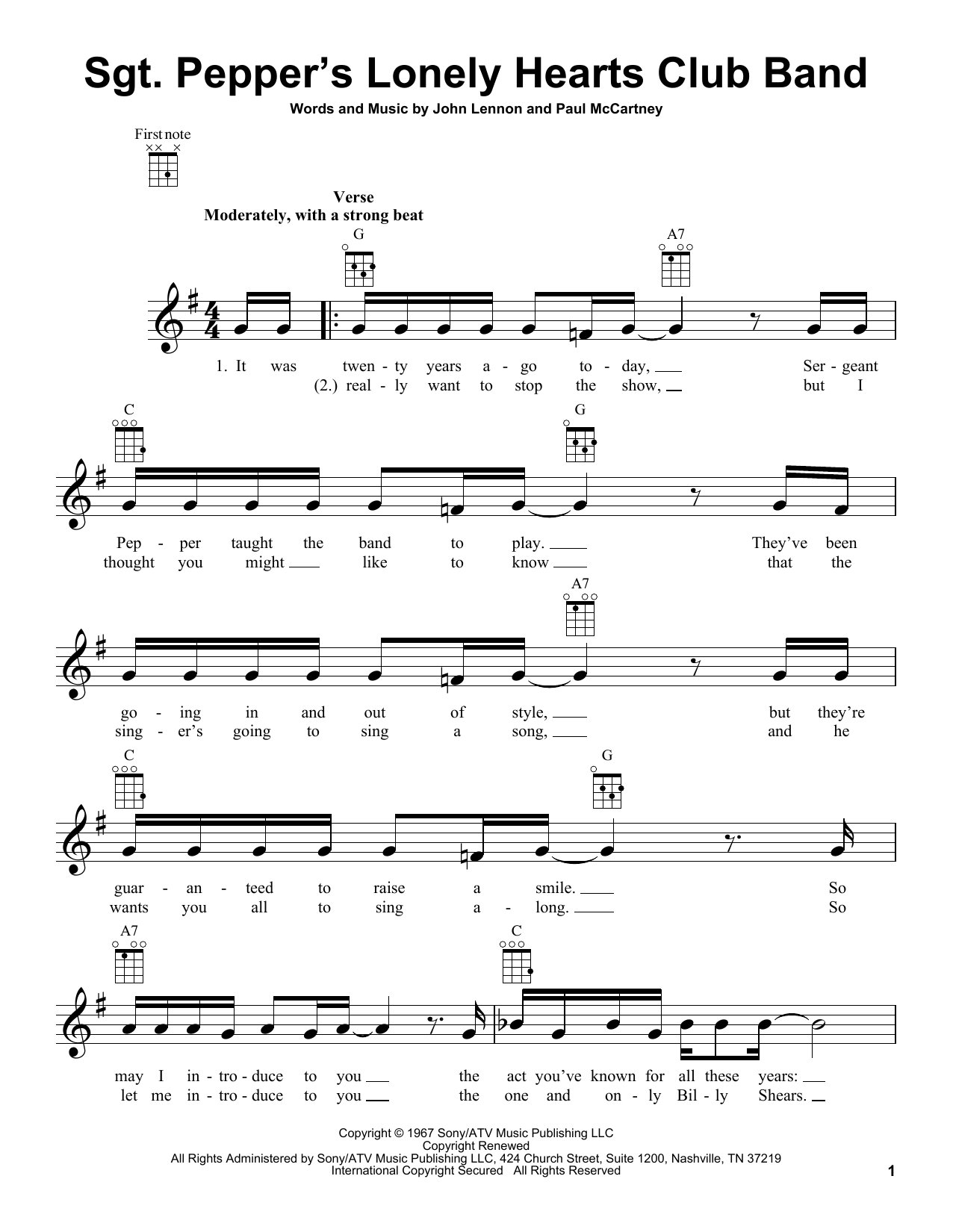 Sgt. Pepper's Lonely Hearts Club Band (Ukulele) von The Beatles