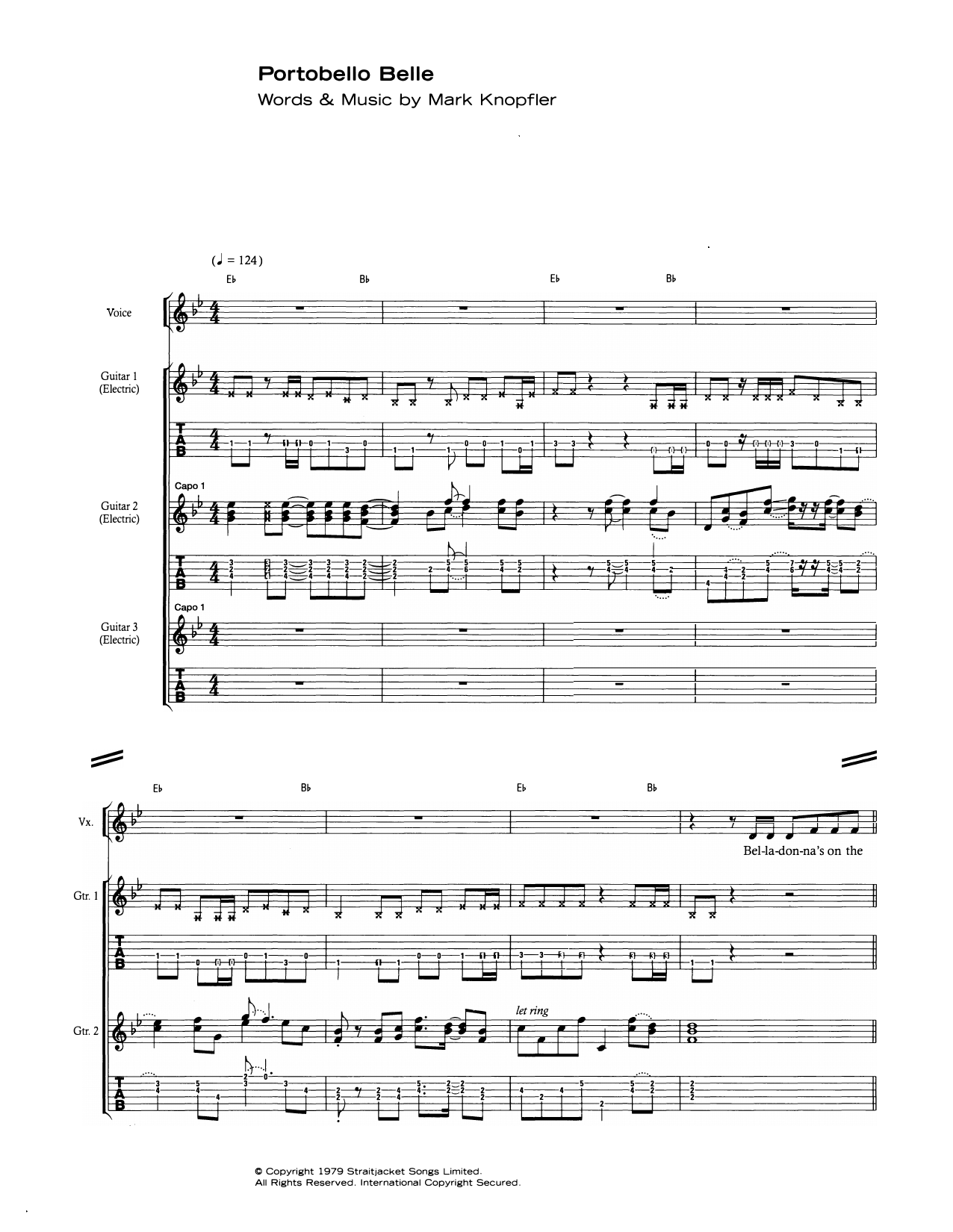 Portobello Belle (Guitar Tab) von Dire Straits