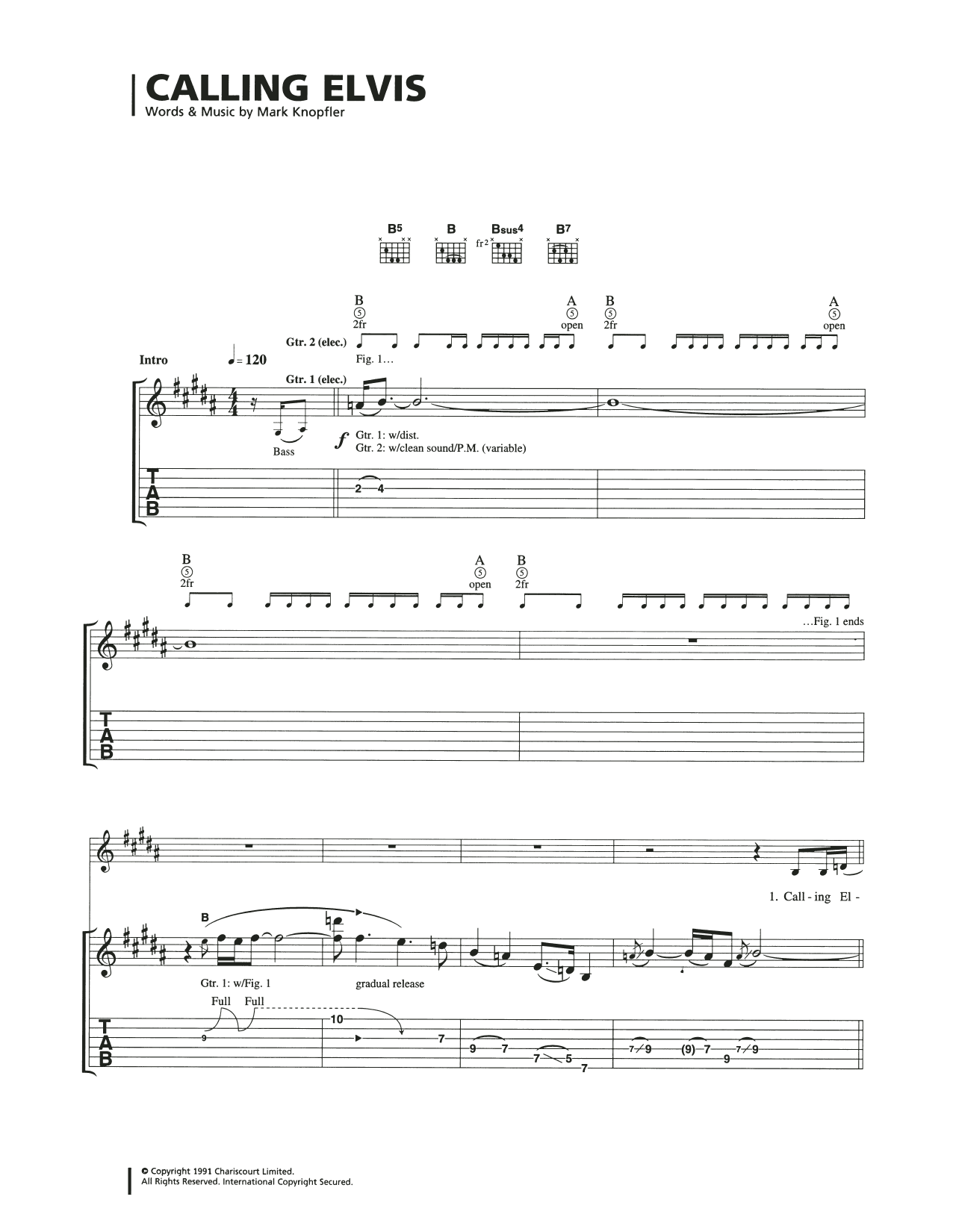 Calling Elvis (Guitar Tab) von Dire Straits