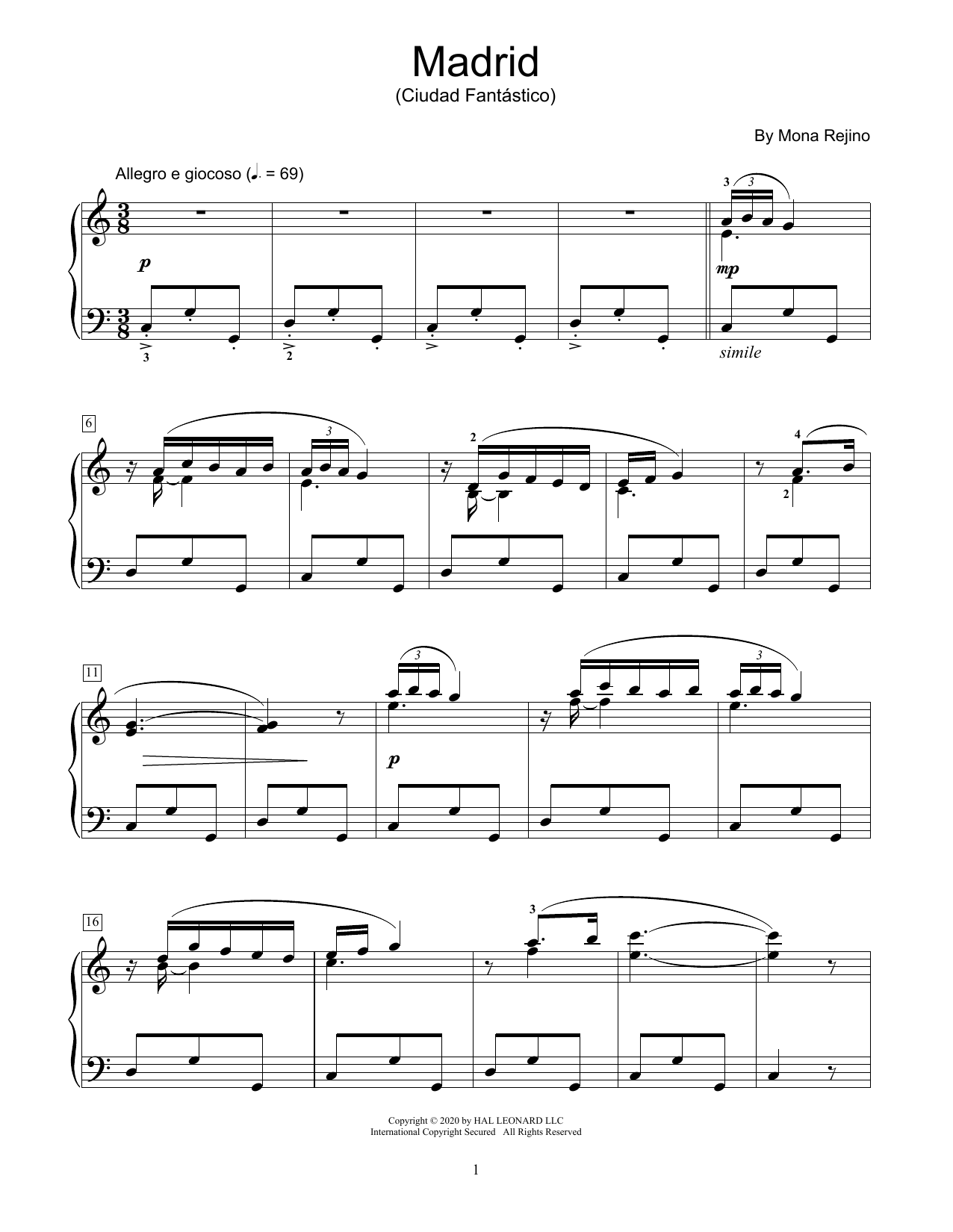 Madrid (Ciudad Fantastico) (Educational Piano) von Mona Rejino