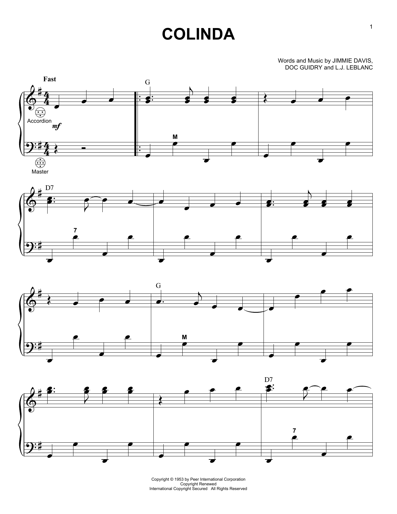 Colinda (Accordion) von Doc Guidry