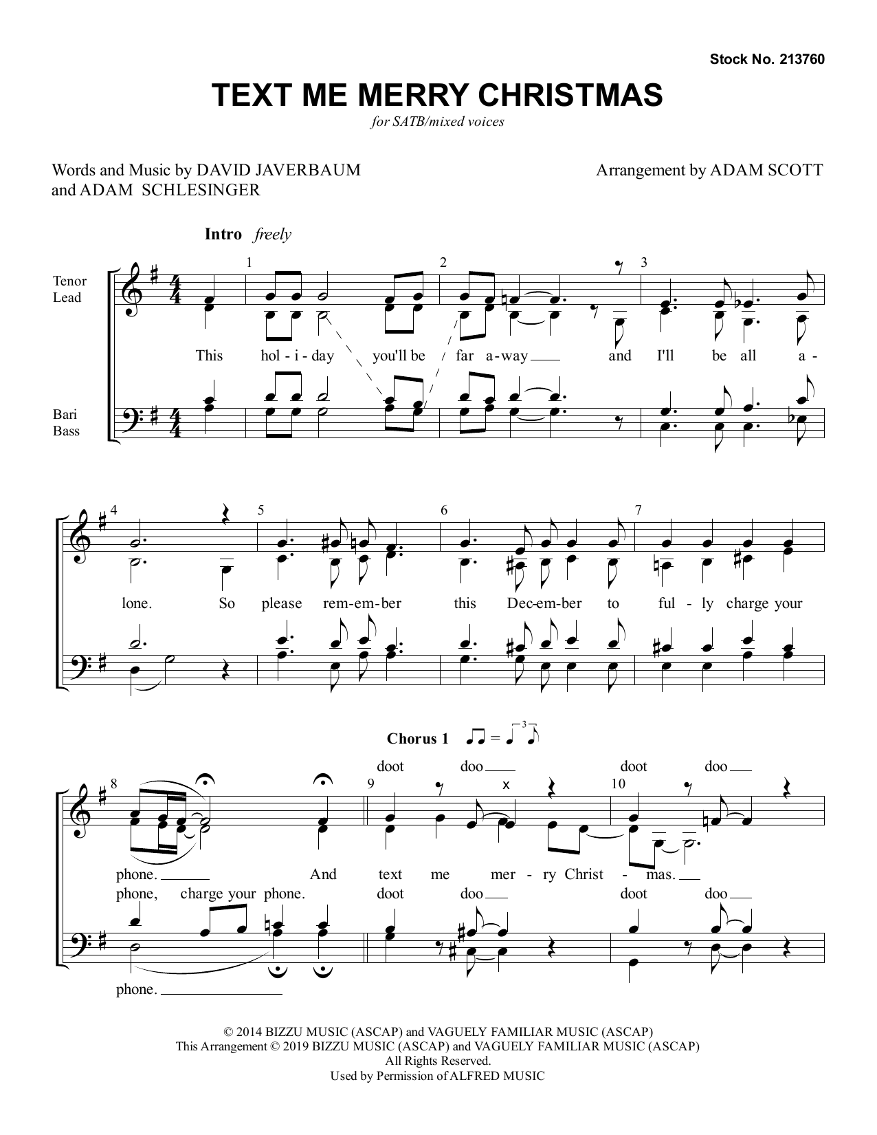 Text Me Merry Christmas (arr. Adam Scott) (SATB Choir) von Straight No Chaser feat. Kristen Bell