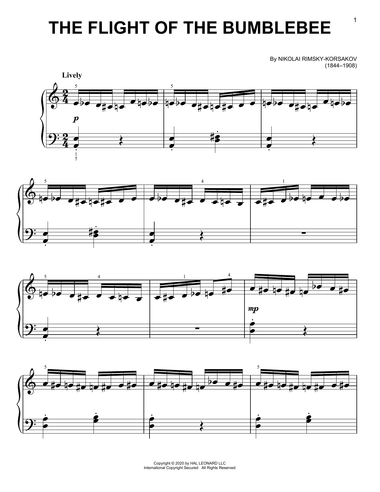 The Flight Of The Bumble Bee (Very Easy Piano) von Nicolay Rimsky-Korsakov