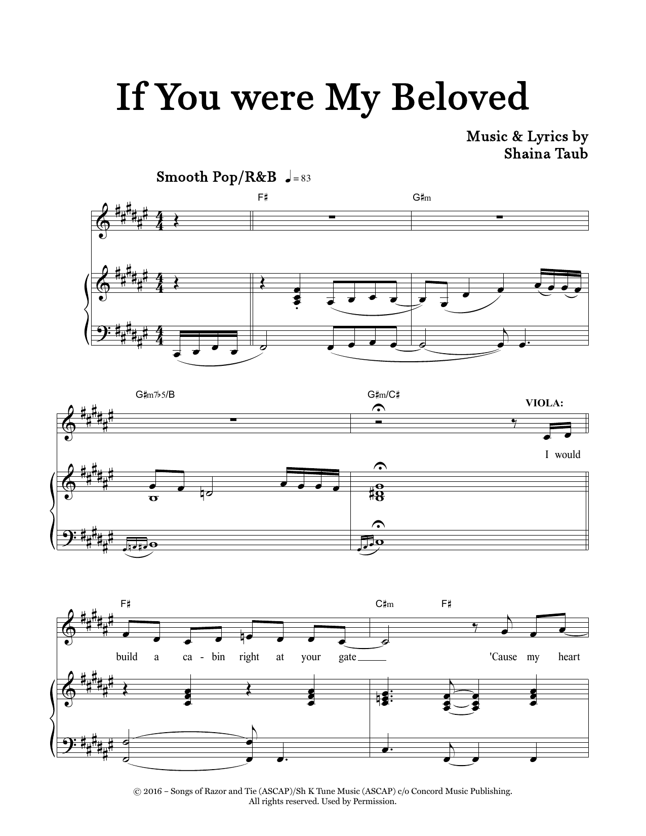 If You Were My Beloved (from Twelfth Night) (Piano & Vocal) von Shaina Taub