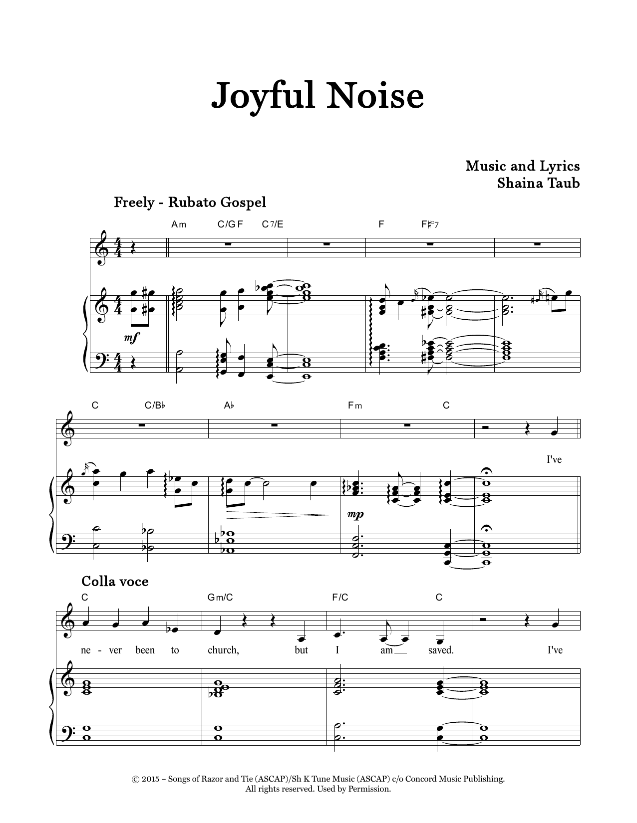 Joyful Noise (Piano & Vocal) von Shaina Taub