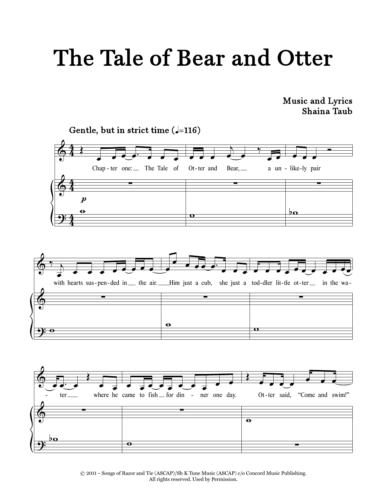 The Tale Of Bear And Otter (Piano & Vocal) von Shaina Taub