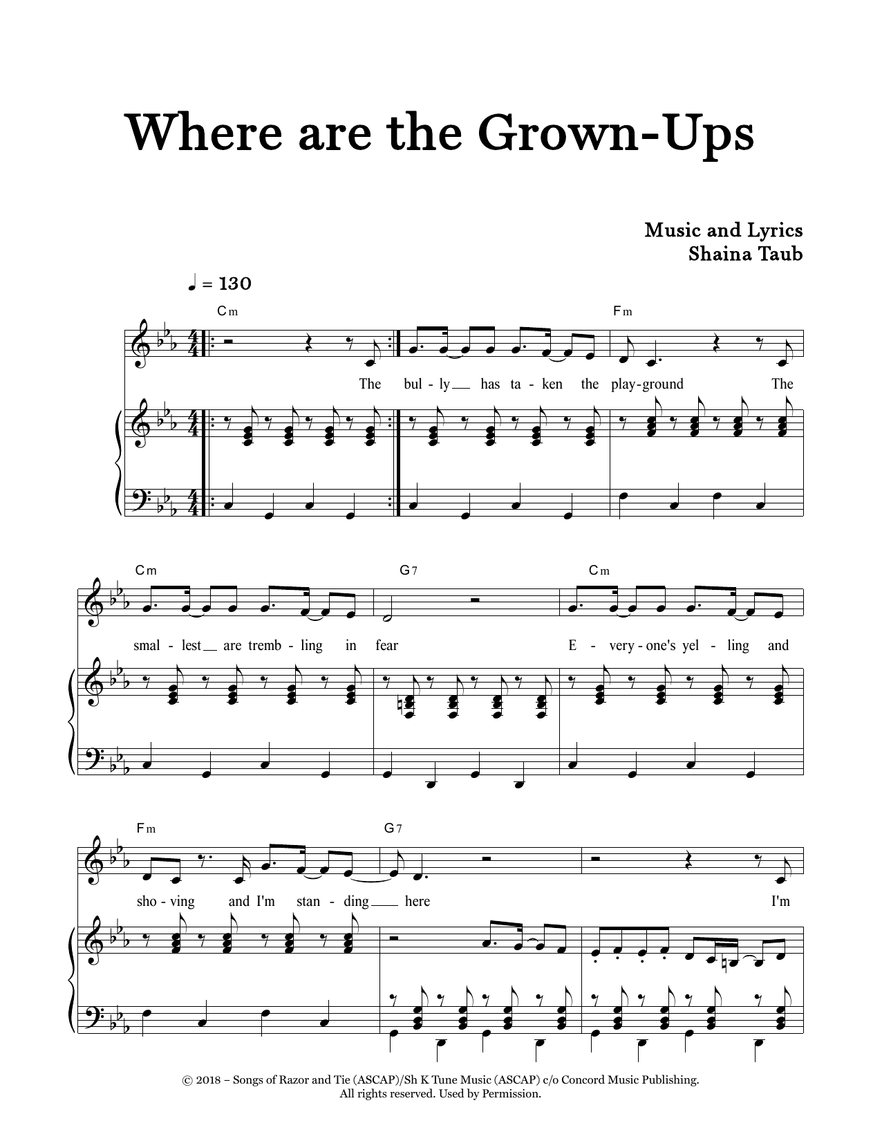 Where Are The Grown-Ups (Piano & Vocal) von Shaina Taub