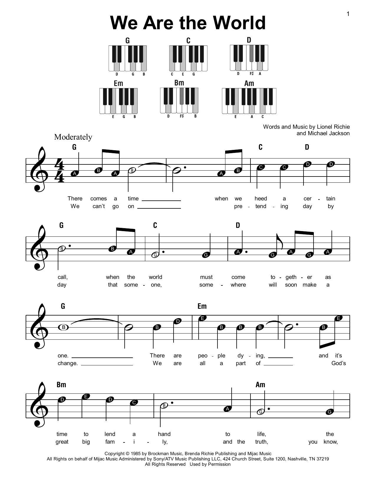 We Are The World (Super Easy Piano) von USA For Africa