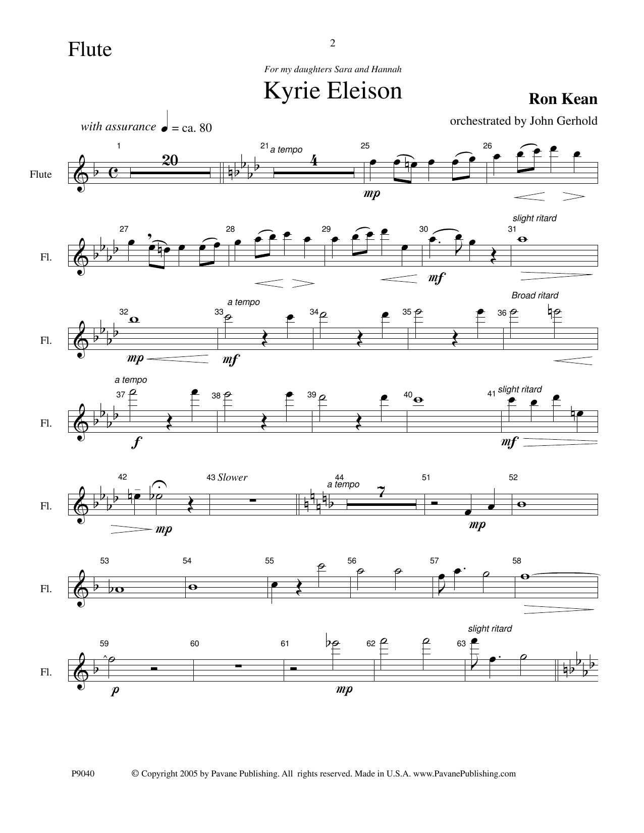 American Mass (Chamber Orchestra) (arr. John Gerhold) - Flute (Choir Instrumental Pak) von Ron Kean