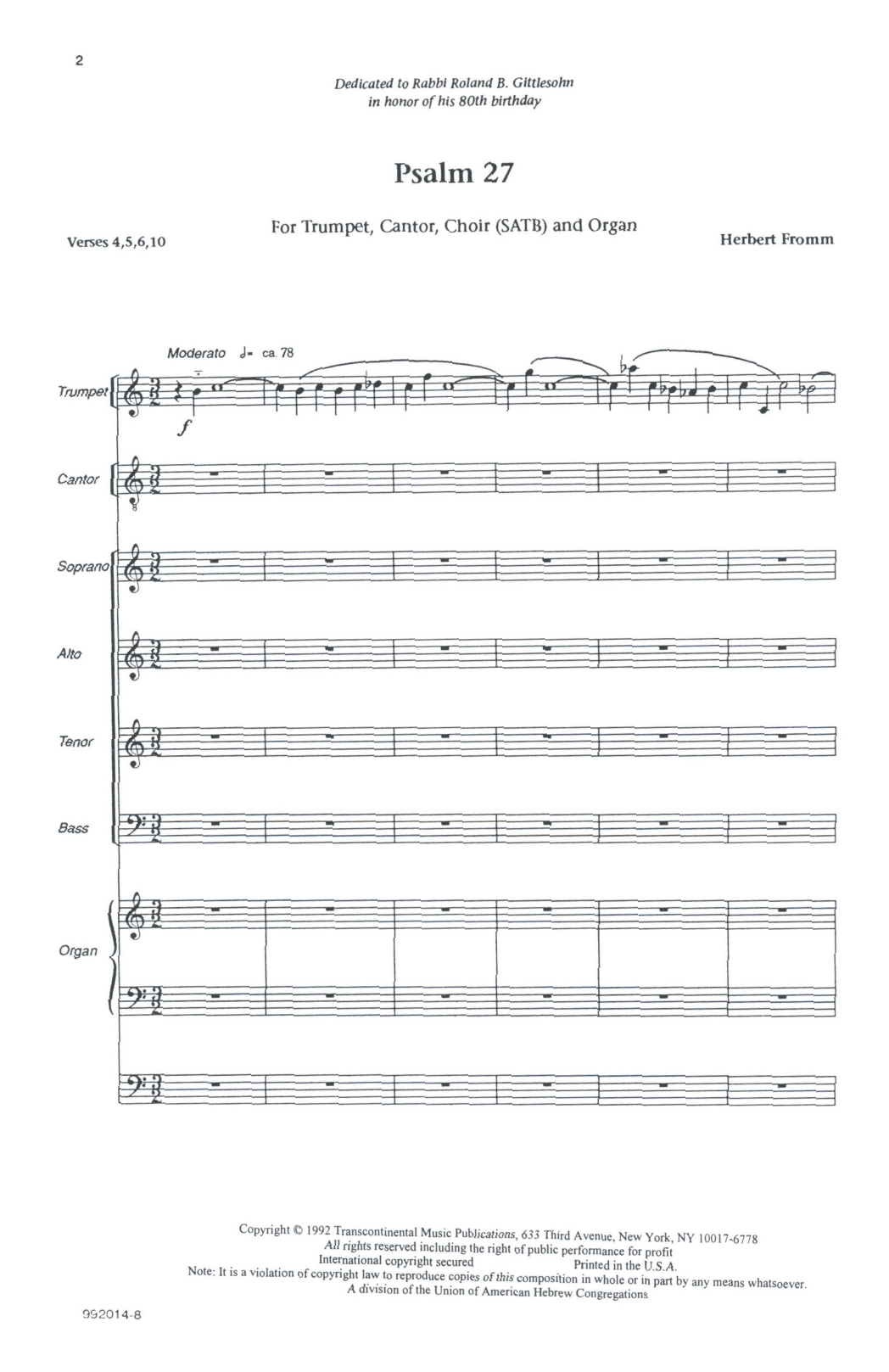 Psalm 27 (SATB Choir) von Herbert Fromm