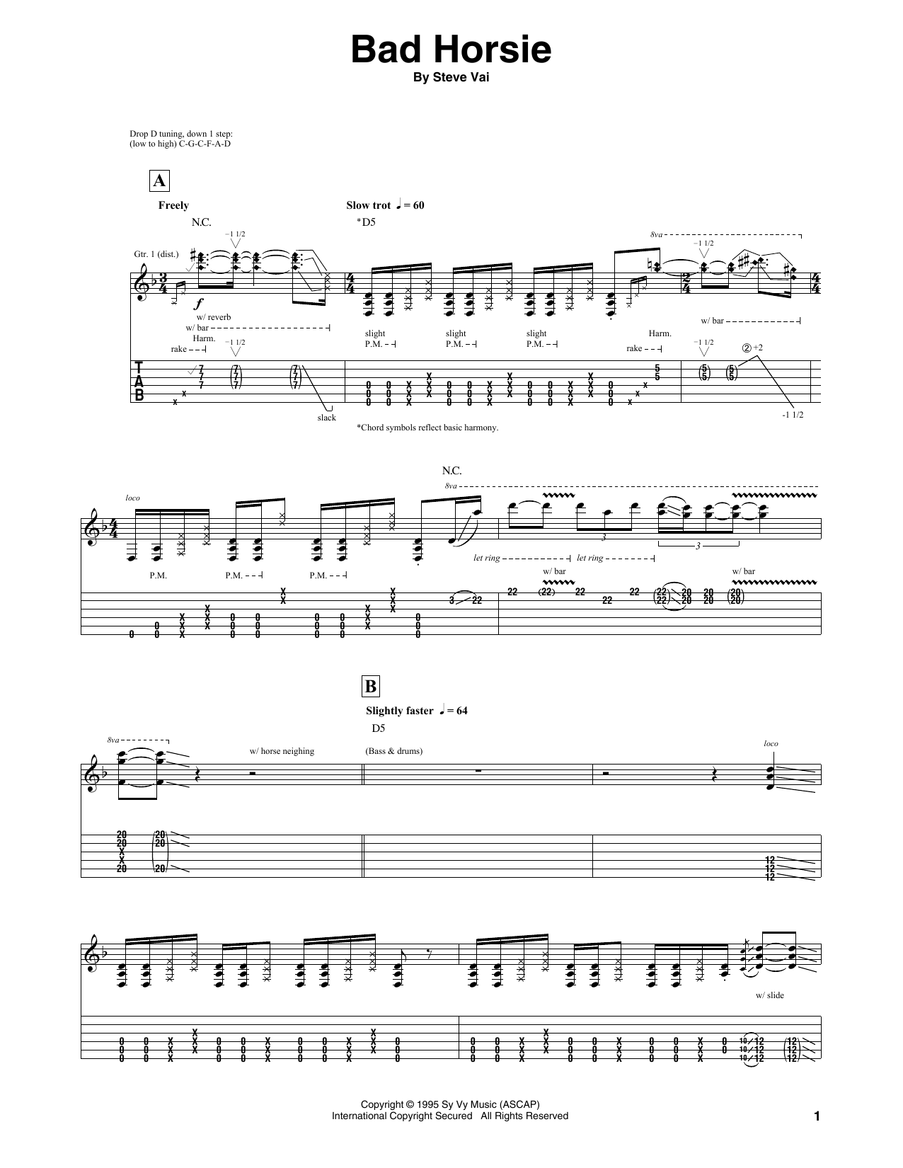 Bad Horsie (Guitar Tab) von Steve Vai