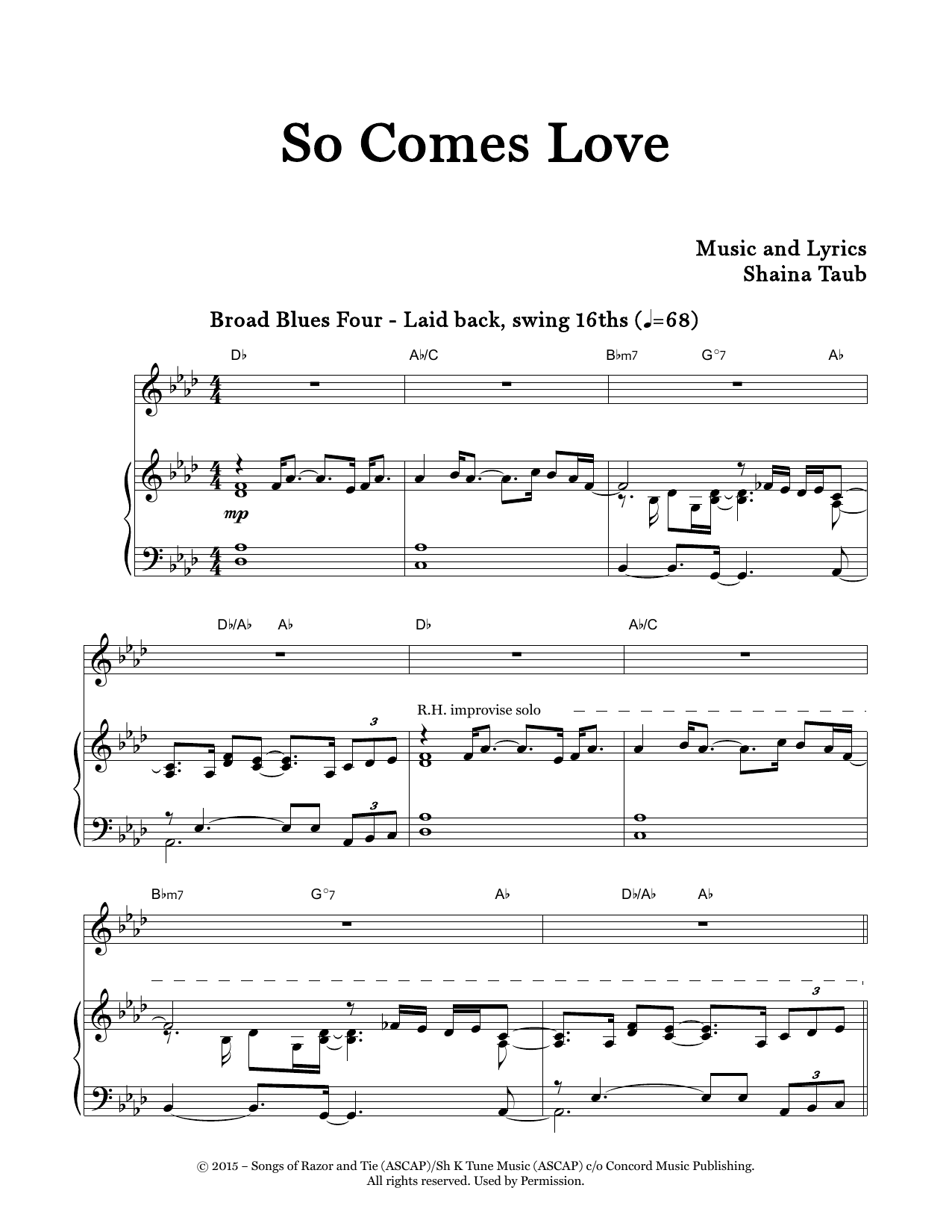 So Comes Love (Piano & Vocal) von Shaina Taub