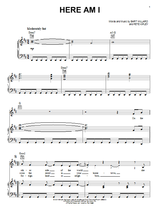 Here Am I (Piano, Vocal & Guitar Chords (Right-Hand Melody)) von MercyMe